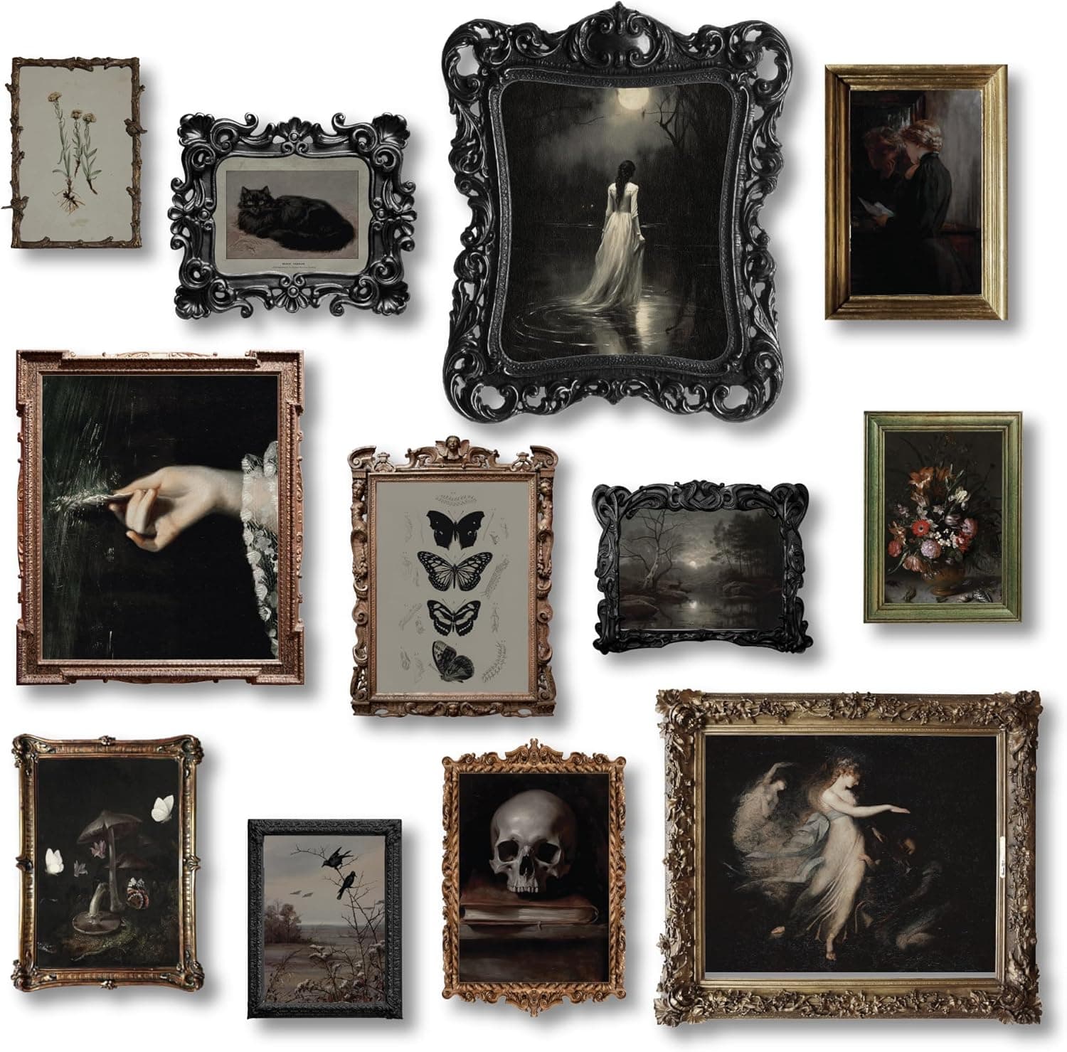 97 Decor Dark Academia Decor - Victorian Gothic Wall Art Prints, Dark Moody Aesthetic Pictures, Creepy Goth Posters Vintage Gothic Painting for Home Bedroom Decorations (8x10 Unframed) Dark Academia Fantasy UNFRAMED - Image 2