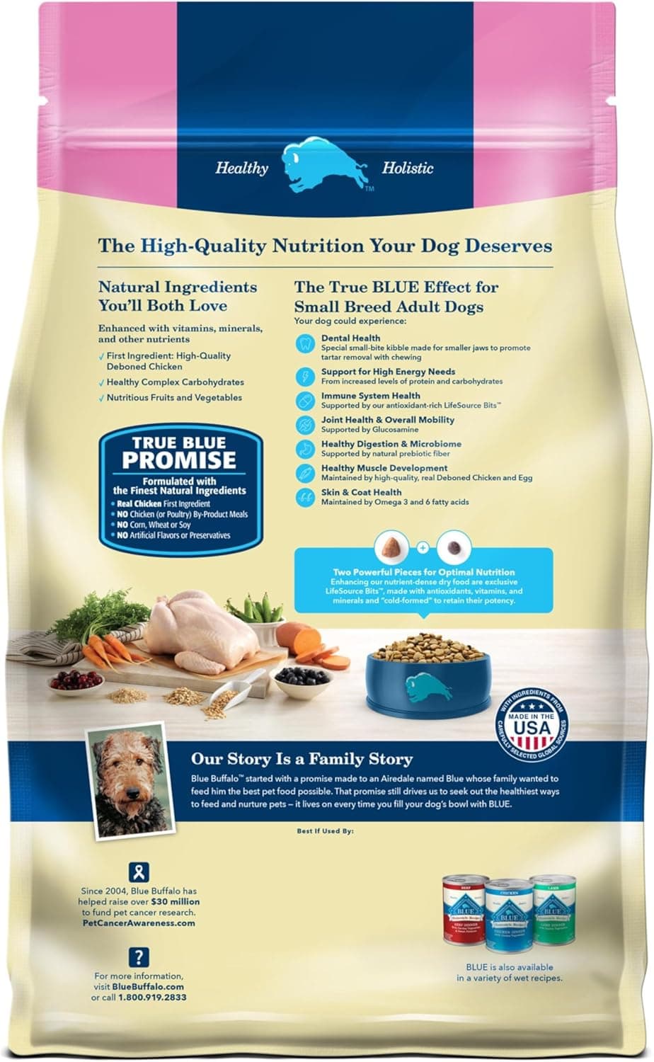 Blue Buffalo Life Protection Formula Adult Small Breed Dry Dog Food, Supports High Energy Needs, Made with Natural Ingredients, Chicken & Brown Rice Recipe, 5-lb. Bag Chicken & Brown Rice 5 Pound (Pack of 1) - Image 2