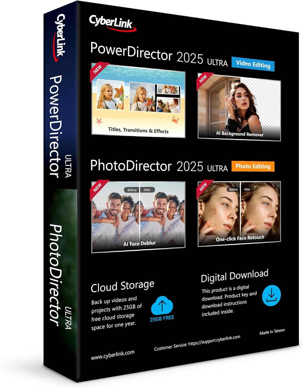 CyberLink PowerDirector and PhotoDirector 2025 Ultra | Easy AI Video Editing & AI Photo Editing Software for Windows | Slideshow Maker | Screen Recorder | Box with Download Code - Image 3