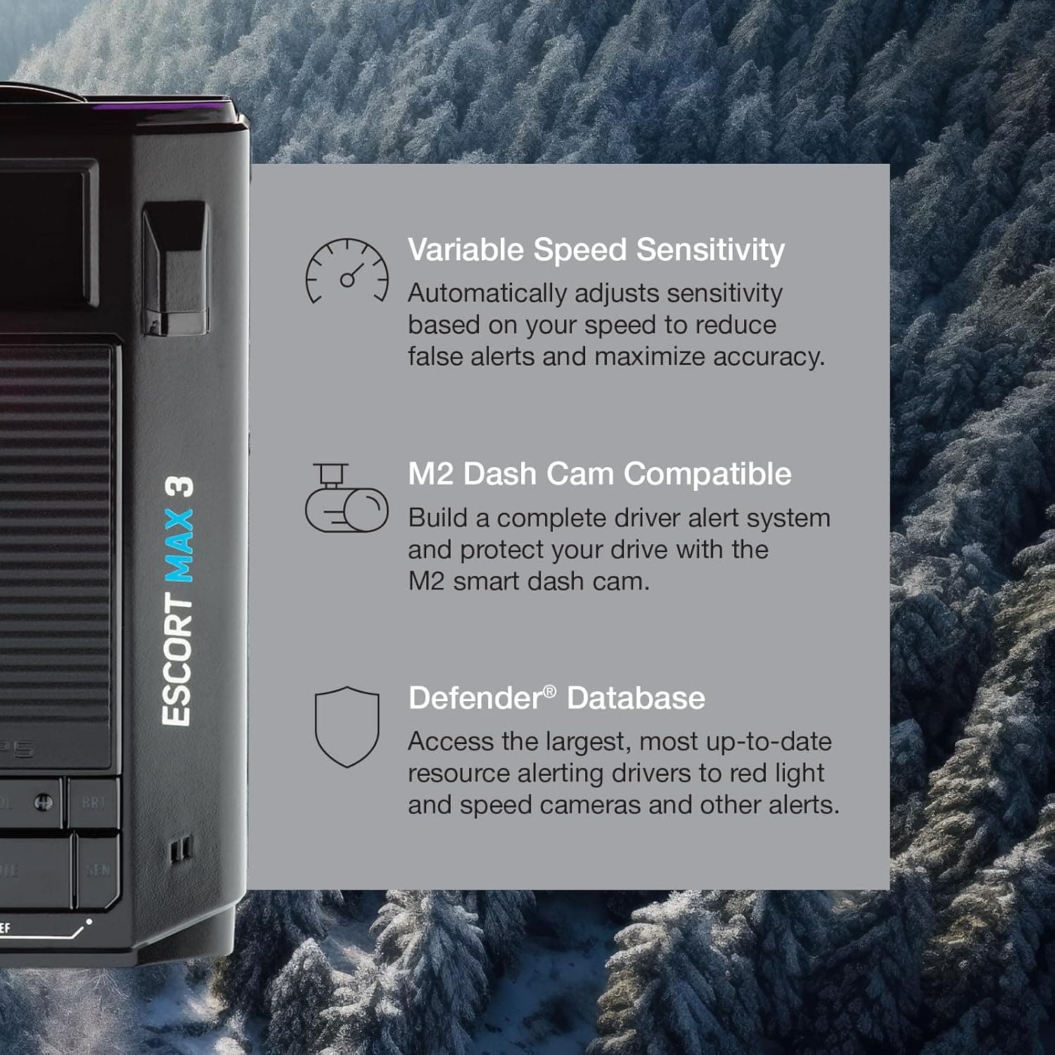 Escort MAX 3 激光雷达探测器 - 蓝牙连接，高级范围，先进过滤，AutoLearn 技术，语音提醒，OLED 显示，兼容 Apple CarPlay 和 Android Auto - Image 5