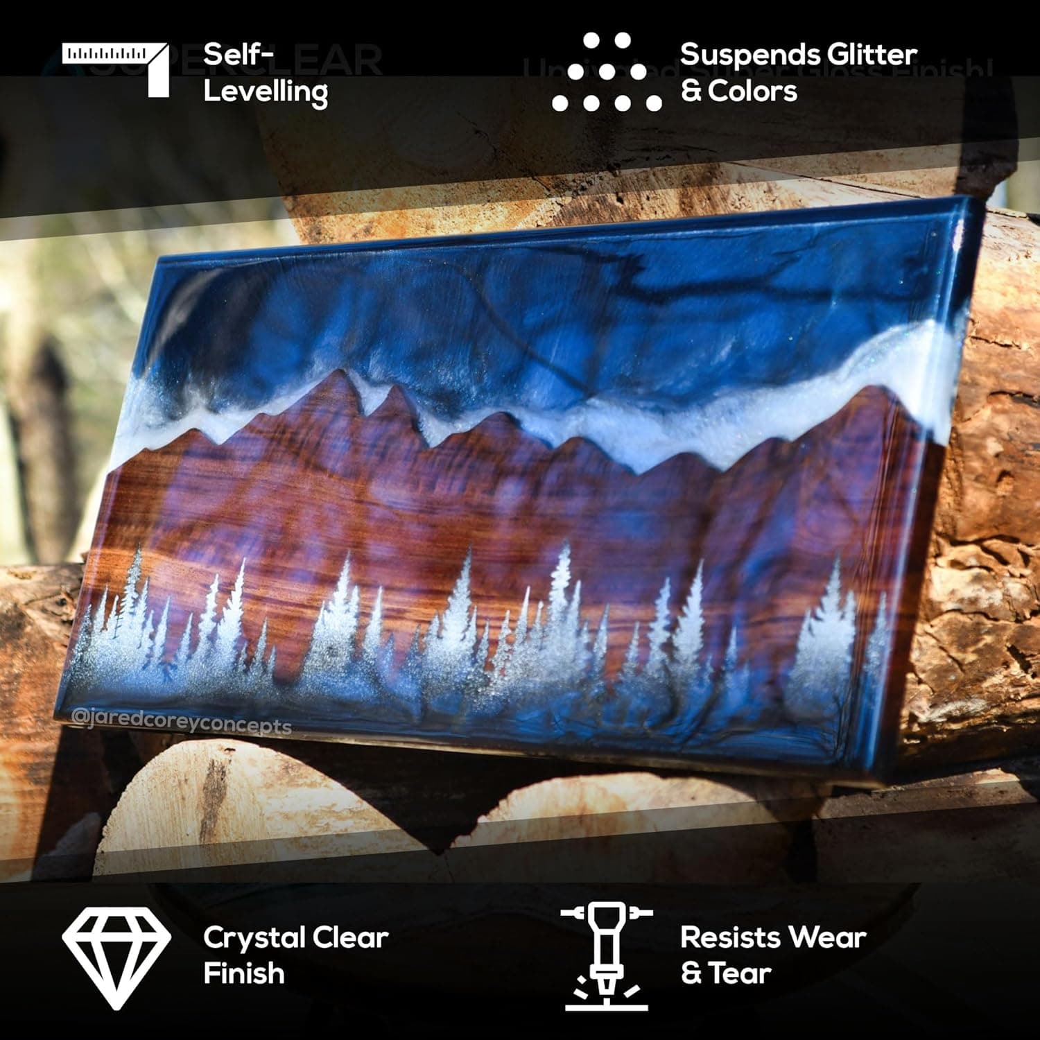 Table Top Epoxy Resin Superclear 2 Gallon | 256 oz Kit, Anti-Yellow Highest UV Impact Resistance, Food Safe Epoxy, Crystal Clear Gloss, Bubble Free, Bar & Surface Coat, Tumblers, Wood, DIY - Image 5