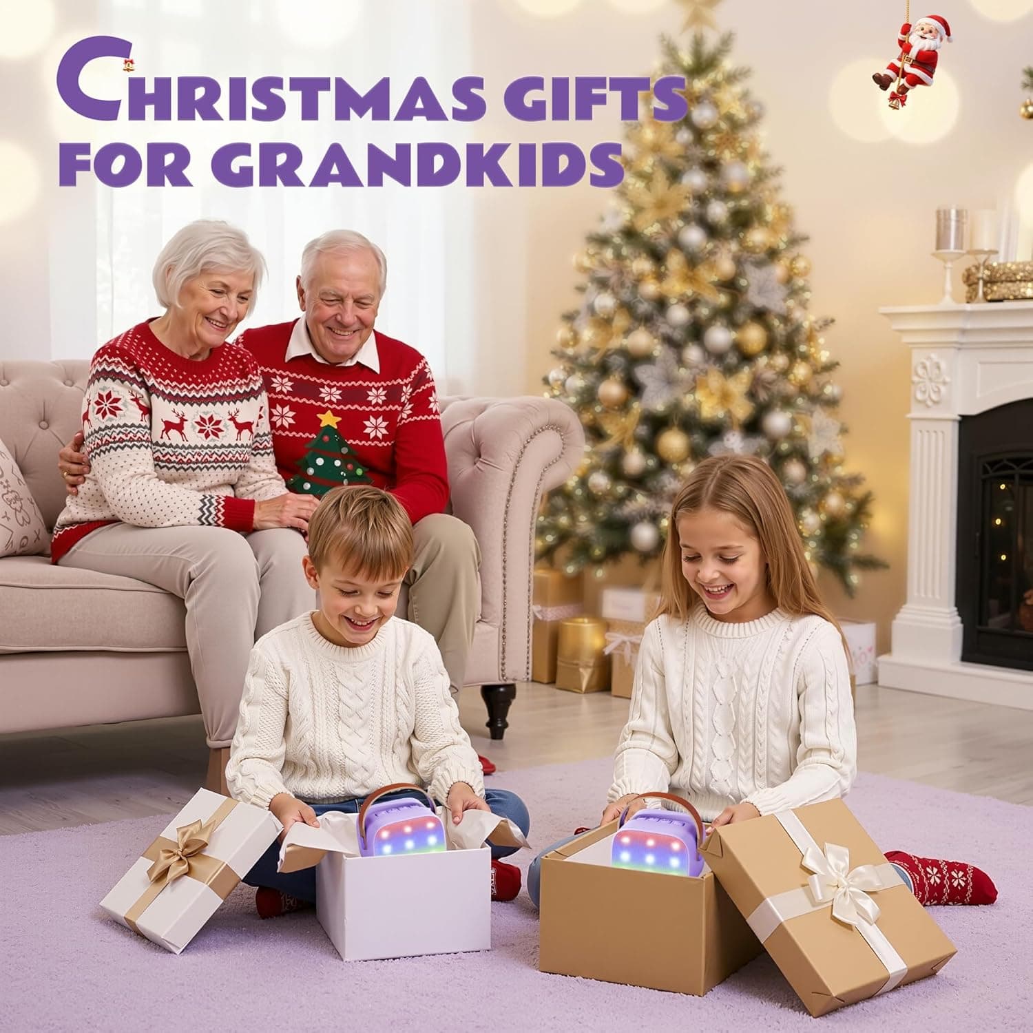 Mini Karaoke Machine with 2 Wireless Microphones, TOP Kids Gifts for Girls Ages 3, 4, 5, 6, 7, 8, 9, 10, 11, 12 +Years Old, 4-12th Christmas Birthday Toy Gift for Girls Boys Party (Purple) Purple 2 Mic - Image 9