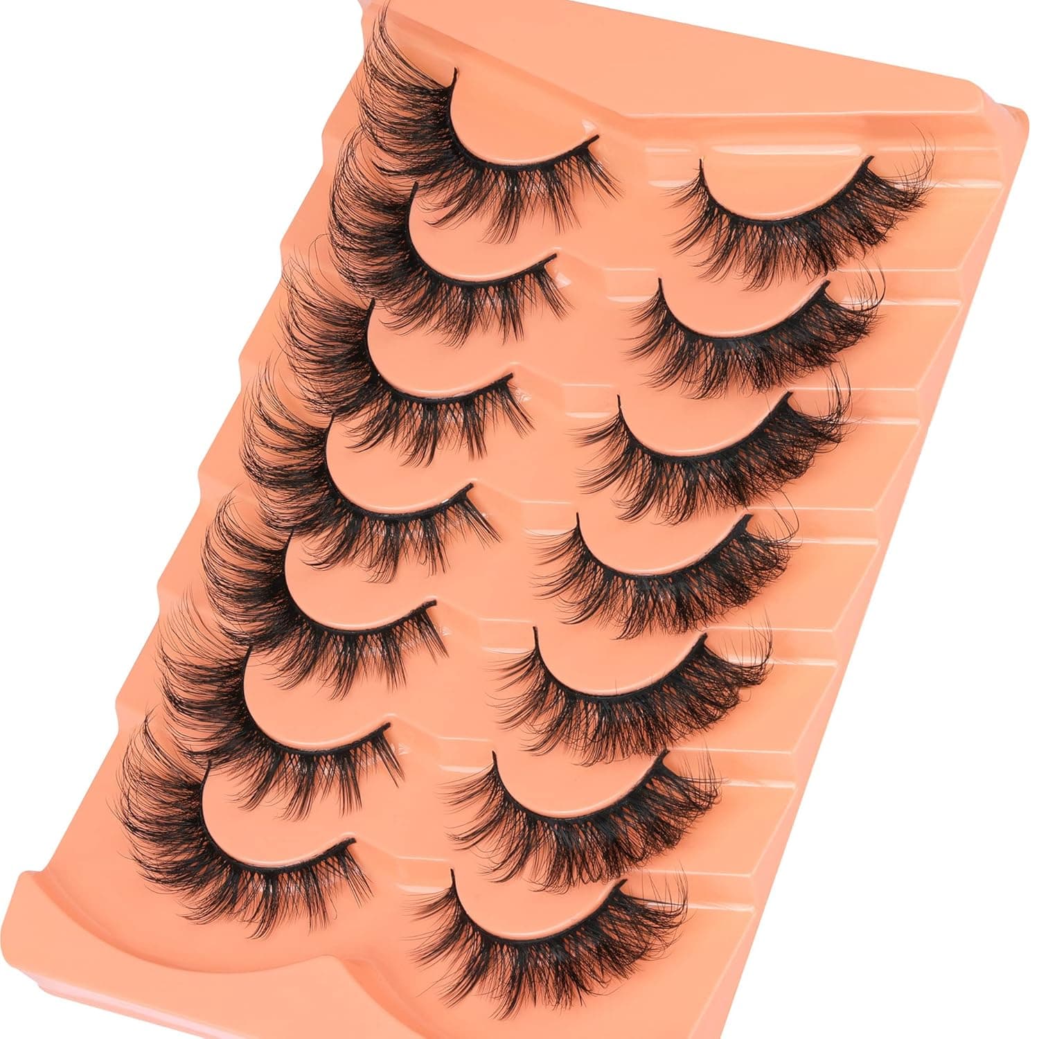 False Eyelashes Wispy Lashes Natural Look Fake Eyelashes Cat Eye Lashes Mink Fluffy Strip False Lashes Fox Eye Lashes Pack 7 Pairs ALICROWN C- Fluffy Fox Eyelashes - Image 3