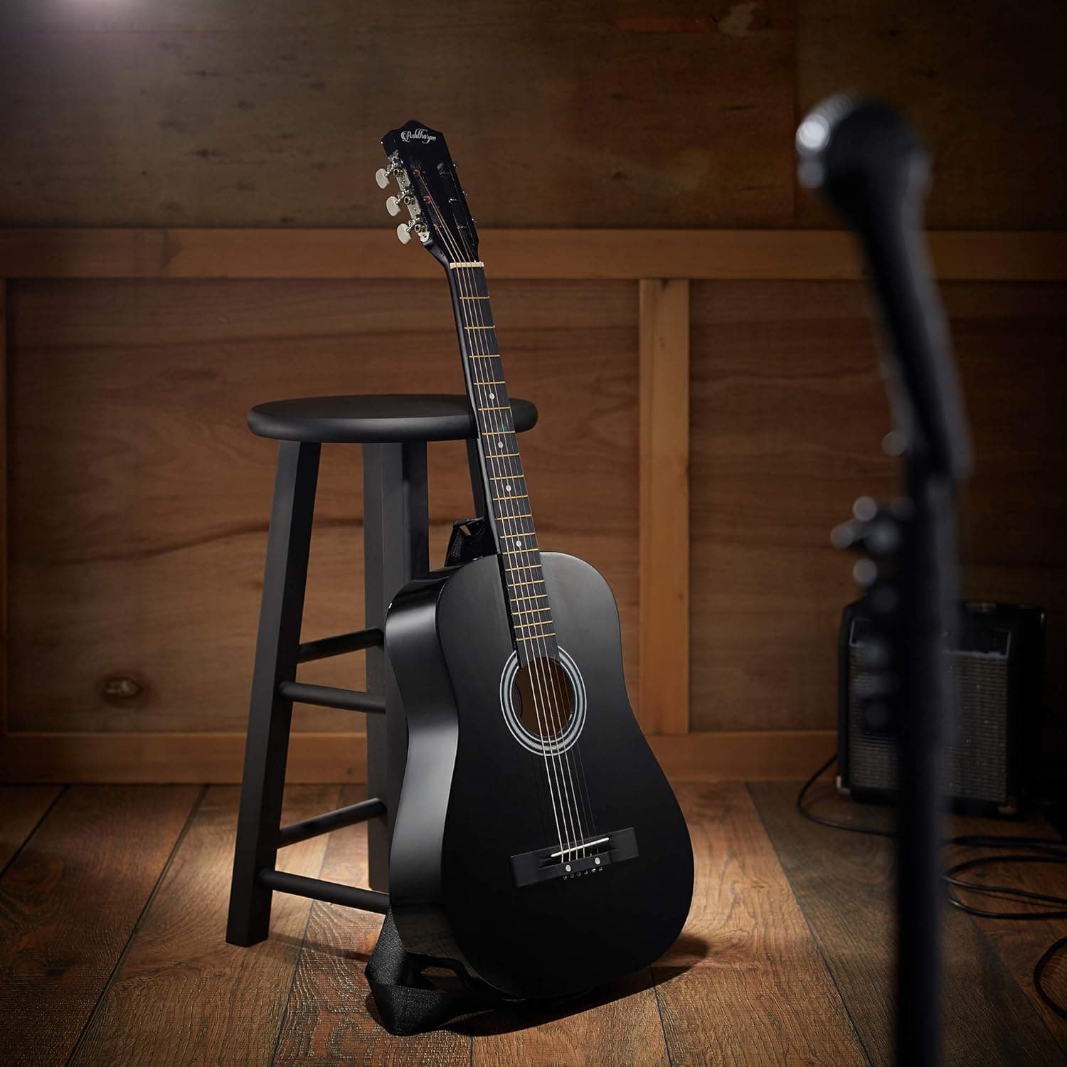 Ashthorpe 38-inch Beginner Acoustic Guitar Package (Black), Basic Starter Kit w/Gig Bag, Strings, Strap, Tuner, Pitch Pipe, Picks 38 Inch Black - Image 5