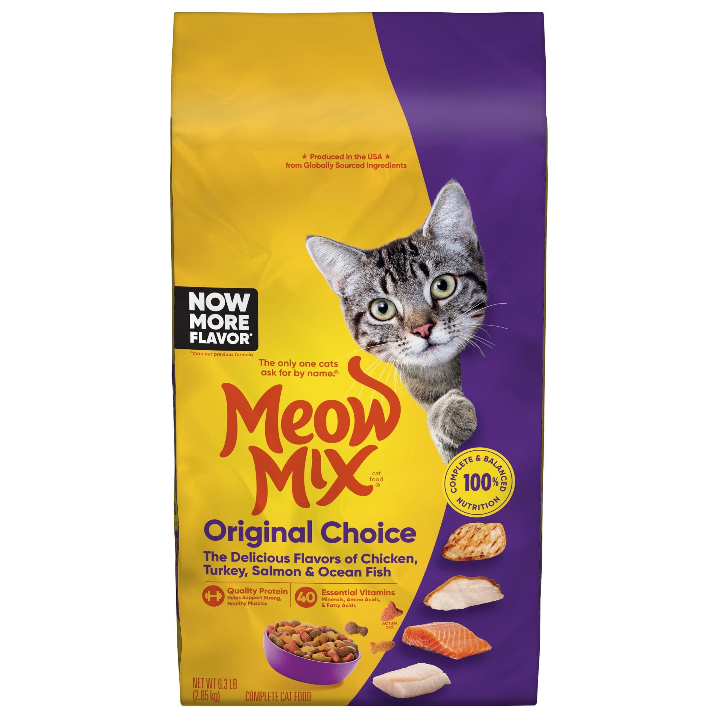Meow Mix Original Choice Dry Cat Food, 6.3 Pound Bag 6.3 Pound (Pack of 1)