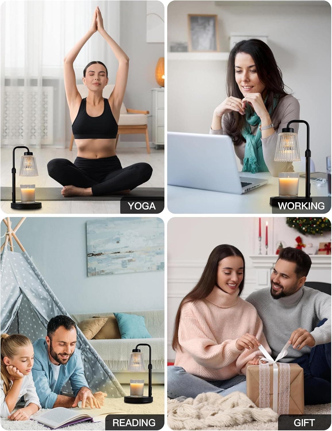 Candle Warmer Lamp with Timer Dimmable, Birthday Gifts for Women Mom, House Warming Gifts New Home Decor, Wax Melt Warmer for Jar Candles with 2 Bulbs Black - Image 8