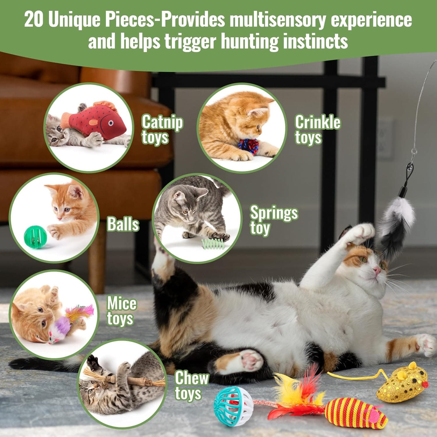 Fashion's Talk Cat Toys Variety Pack for Kitty 20 Pieces - Image 5