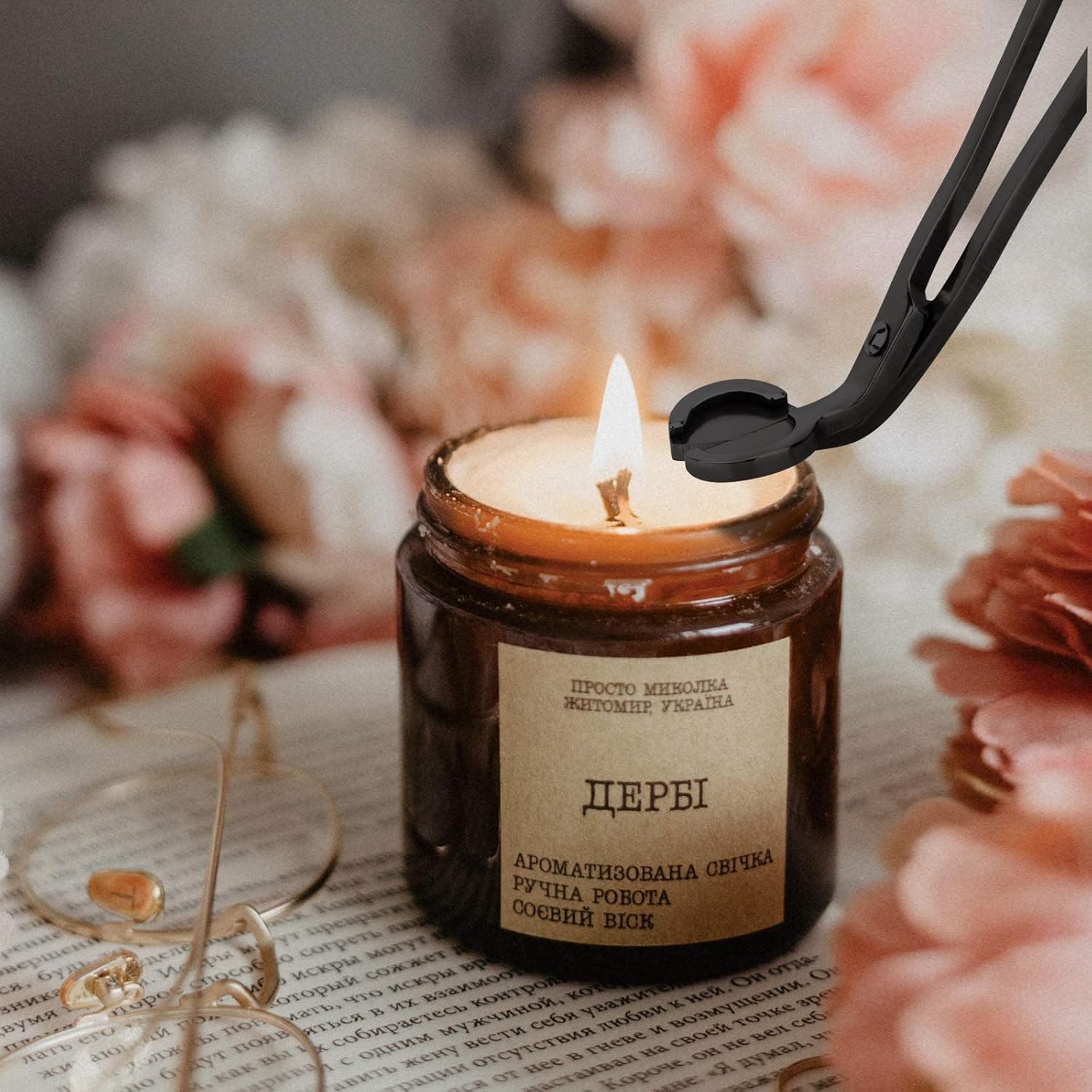 CHEFBEE Candle Wick Trimmer, Polished Stainless Steel Wick Clipper Cutter, Scissors, Reaches Deep Into Candles to Cut Spent Cord, Allow Cleaner Burn and Prevent Soot Buildup (Black) - Image 7