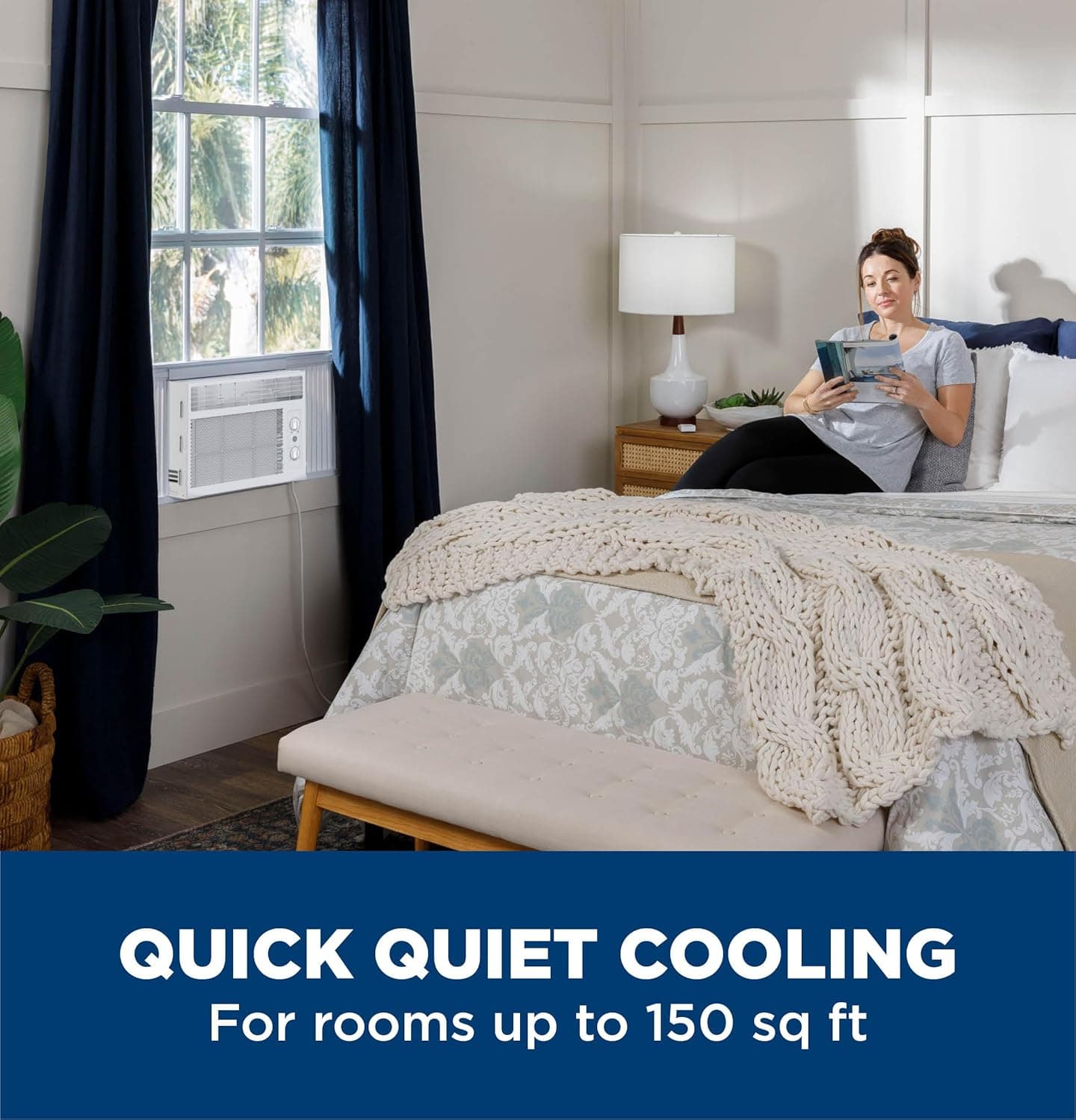 GE Window Air Conditioner Unit, 5,000 BTU for Small Rooms up to 150 sq ft. with Manual Adjustable Fan and Cooling Settings, Perfect for Small Bedroom or Living Room, Easy Install Kit Included, White New 5,000 BTU Mechanical Controls White - Image 7