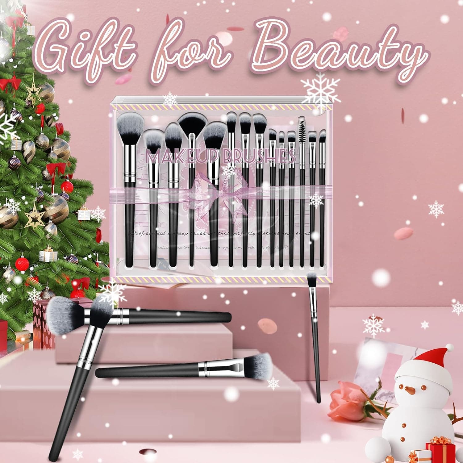 Makeup Brush Set, Premium Synthetic 14 Pcs Makeup Brushes, Travel Makeup Brush Set for Foundation, Concealer, Blush and Eyeshadow Brush(Black) - Image 7