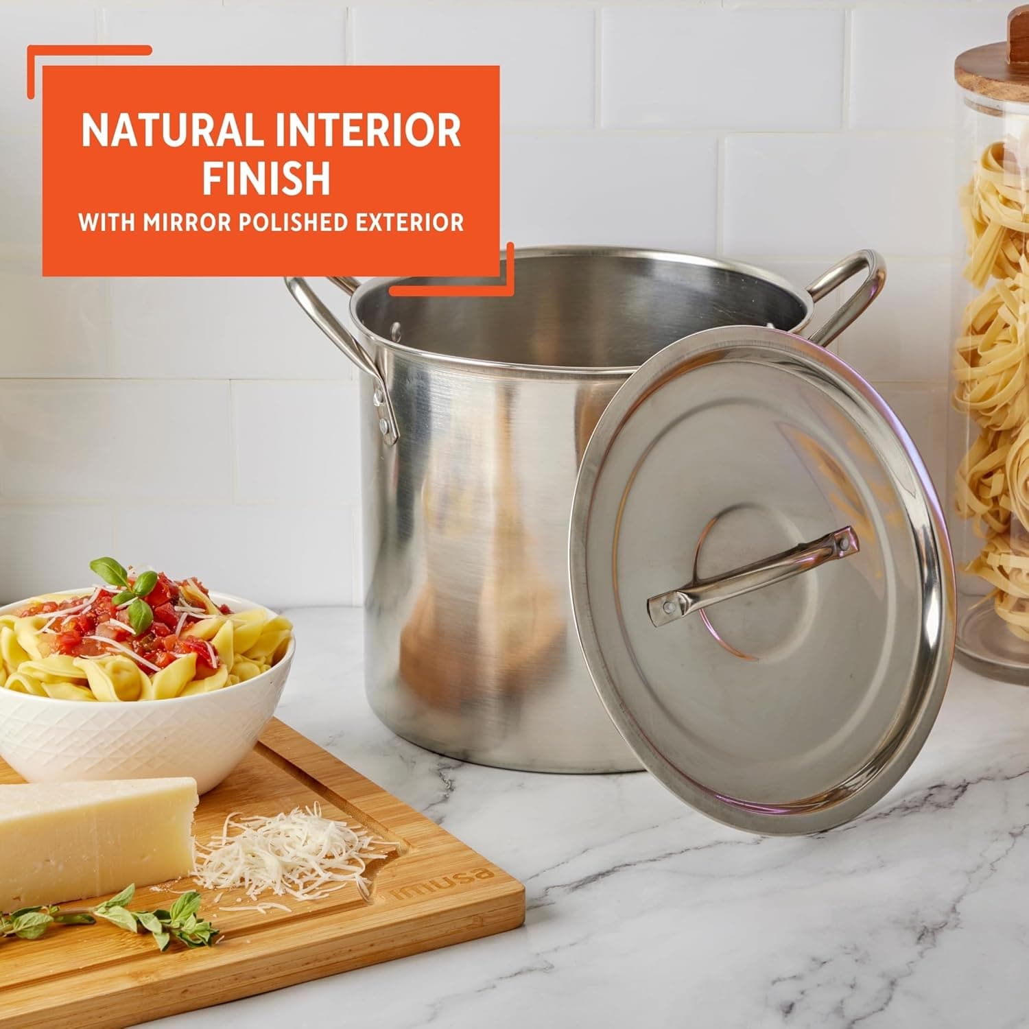 IMUSA 12 Quart Stainless Steel Stock Pot with Lid 12.7 Quarts - Image 5