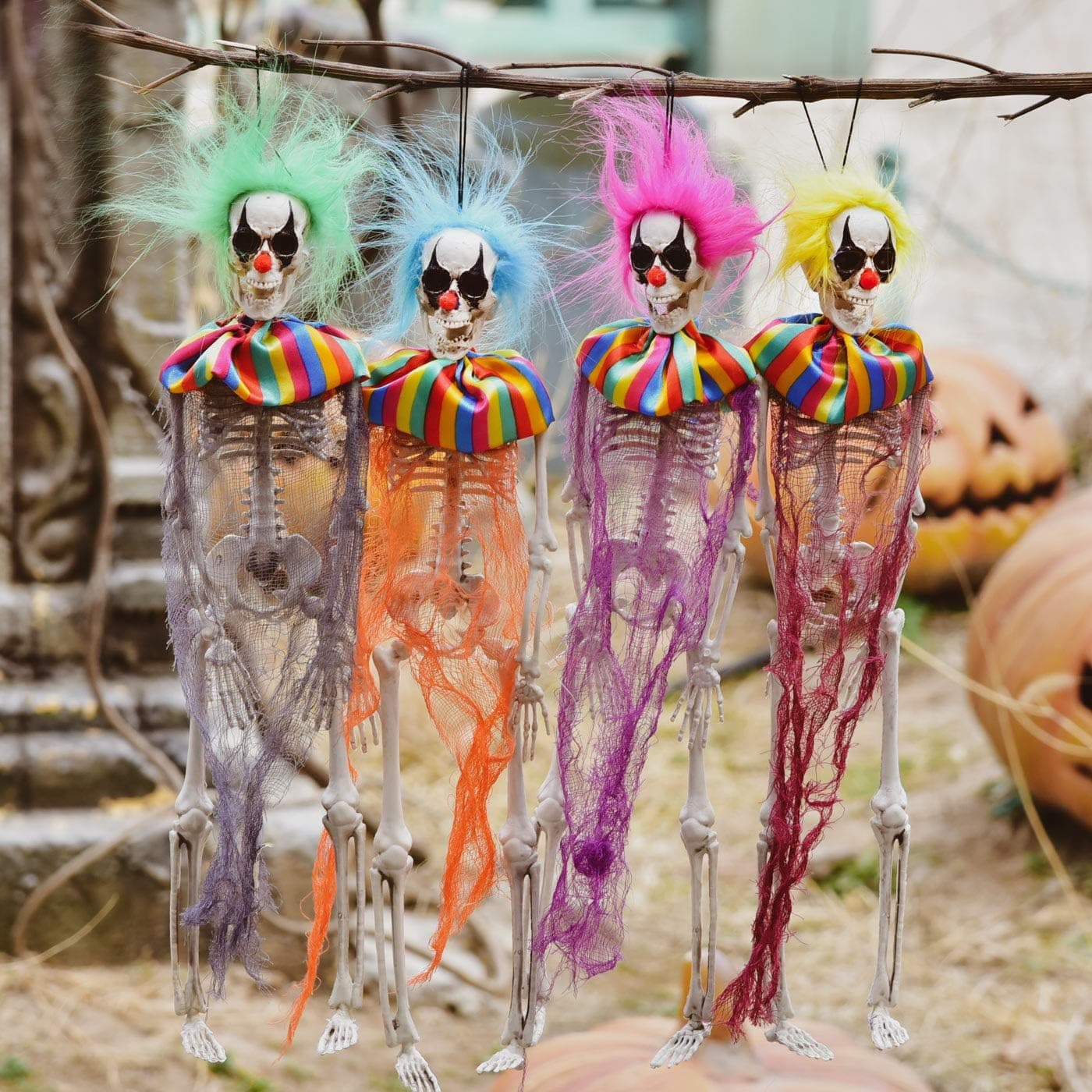 FUN LITTLE TOYS 4 Pack Halloween Decorations - Outdoor/Indoor Clown Yard Patio House Decor for Haunted House Props - Image 3