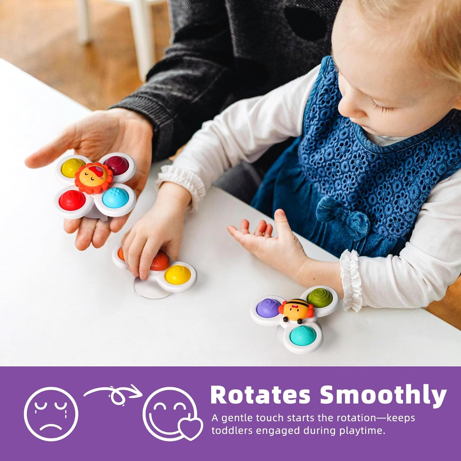 LiKee Strong Suction Cup Fidget Rotating Sensory Bath Toys for Baby Christmas Stocking Stuffers, Airplane Car Travel Table & Window Toys for Toddler Boys and Girls, 10+ Months - Image 6