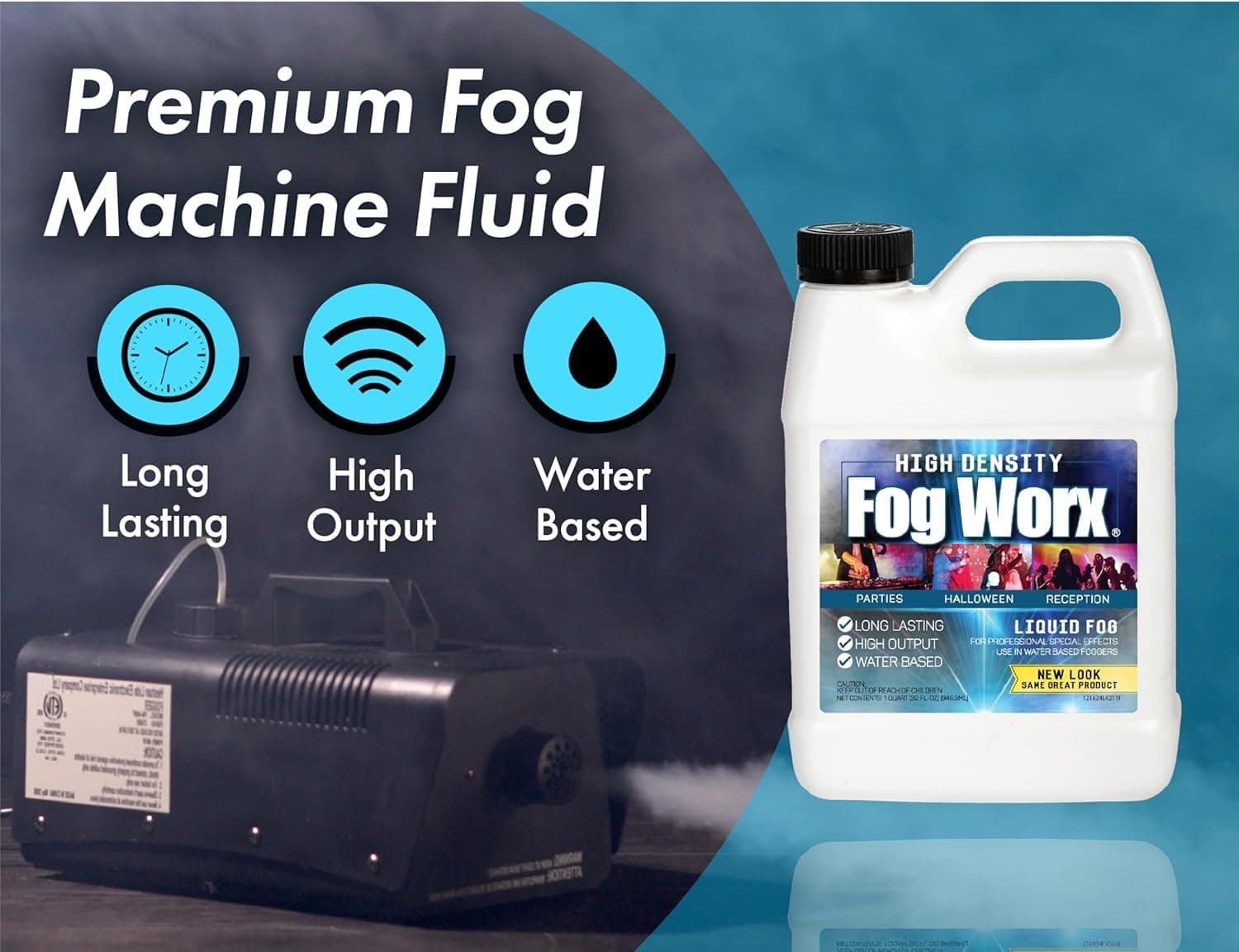 FogWorx Extreme High Density Fog Juice - Quart – 32 Fluid Ounces of Long Lasting, High Output, Odorless Water Based Machine Fluid for 400 to 1500 Watt Machines HD Quart - Image 4