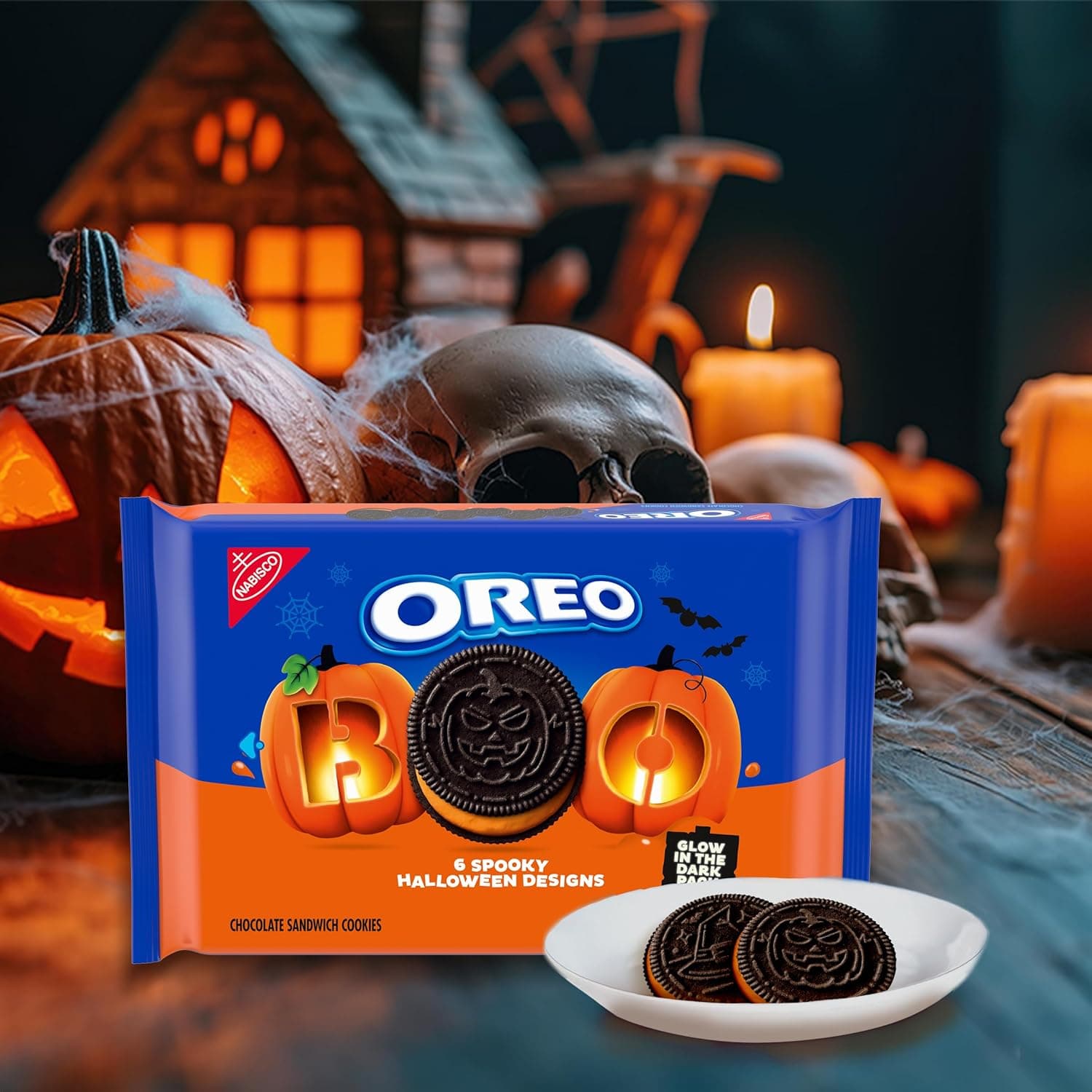 OREO Orange Creme Chocolate Sandwich Cookies, Limited Edition, Halloween Cookies, 18.71 oz Orange crème chocolate sandwich 18.71 Ounce (Pack of 1) - Image 5