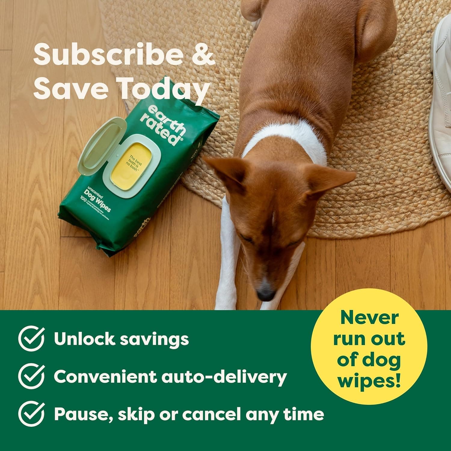 Earth Rated Pet Wipes for Dogs and Cats, Hypoallergenic, Cleaning and Hydrating, for Grooming Paws, Body and Butt, Unscented, 100 Count 100 Grooming Wipes Unscented - Image 9