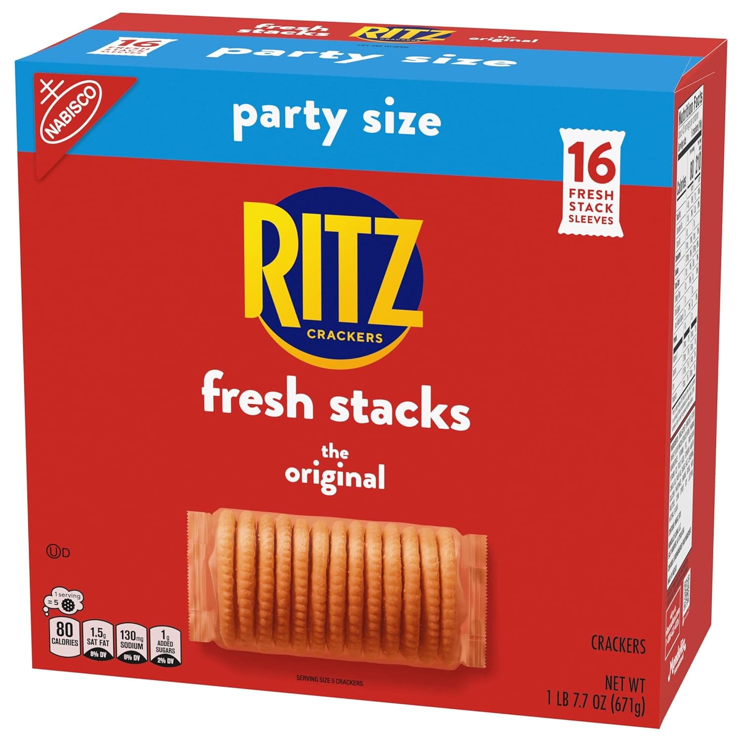 RITZ Fresh Stacks Original Crackers, Party Size, Christmas Stocking Stuffers, Holiday Crackers, 23.7 oz (16 Stacks) Original 23.7 Ounce (Pack of 1) - Image 15