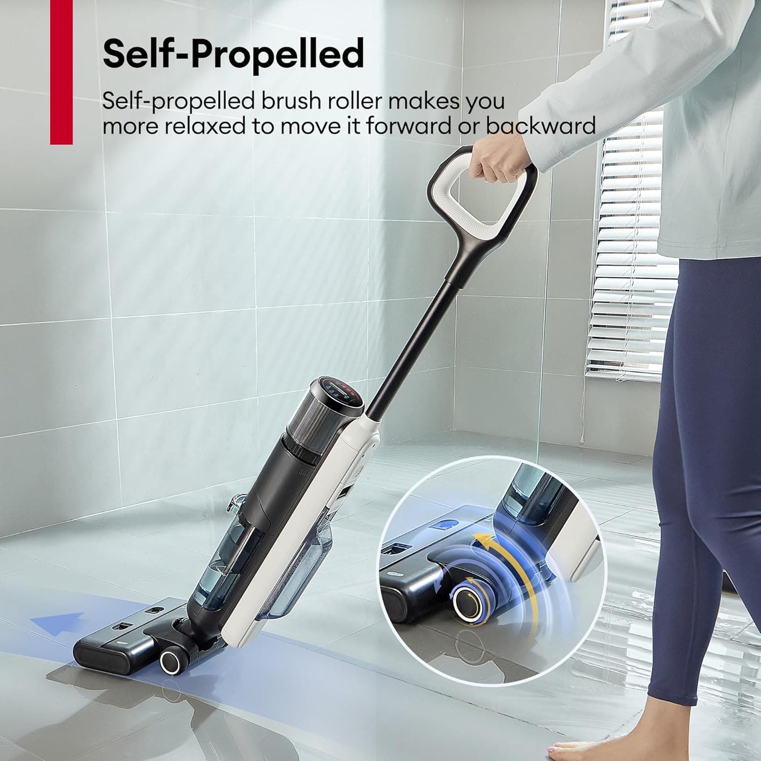 Ultenic Wet Dry Vacuum Cleaner, Cordless Vacuum Mop Combo with Self-Cleaning, 50min Runtime, Smart Mess Detection, Edge Cleaning, LED Display, 3-in-1 Floor Cleaner Machine for Hard Floor, AC1 Elite - Image 9