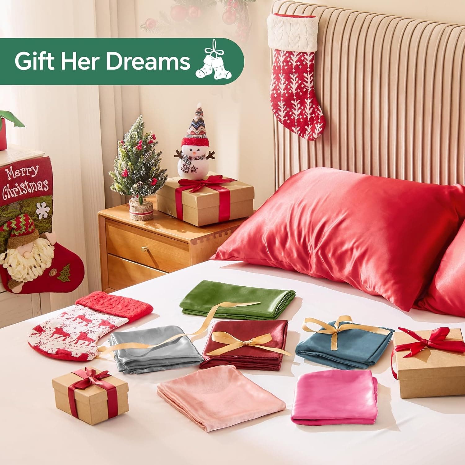 BEDELITE Satin Pillowcase for Hair and Skin, Super Soft and Cooling Similar to Silk Pillow Cases 2 Pack with Envelope Closure, Gift for Women Men(20"x26" Standard Size, Coral) Standard (20x26 Inch) Coral 2 - Image 6