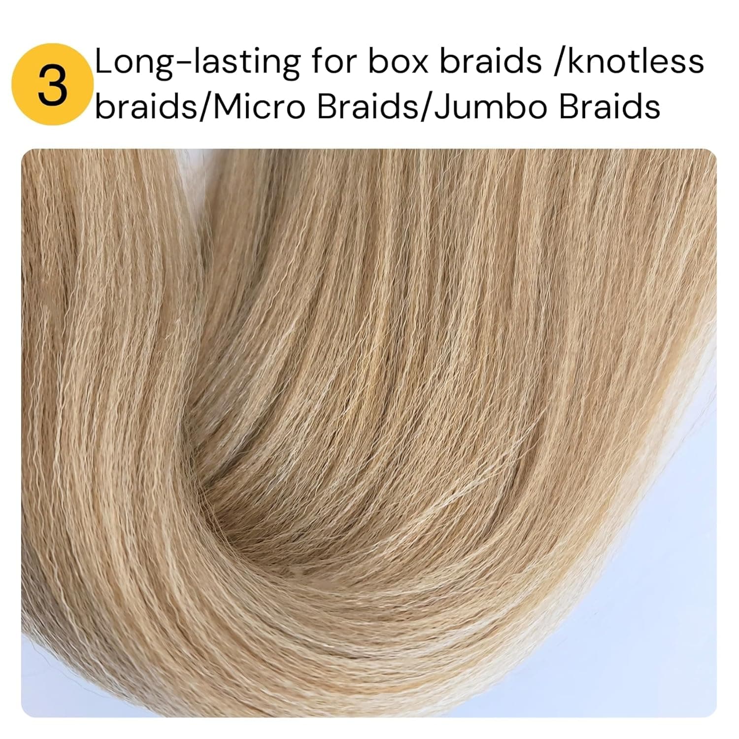 Brown Blonde Braiding Hair Pre stretched Box Braiding Hair Extensions Feed in Braids Pack of 3 Blonde-Brown Blonde - Image 6