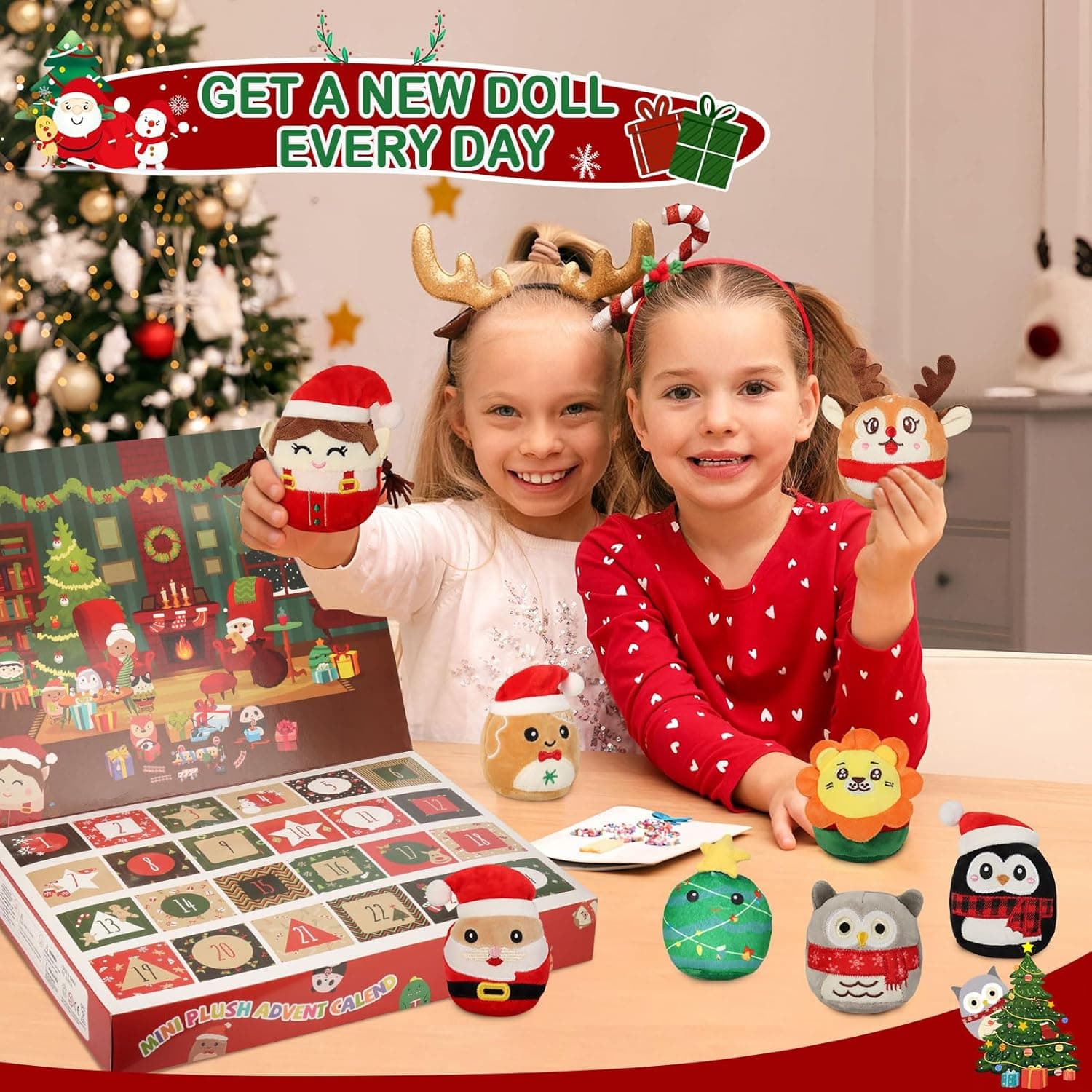 Advent Calendar 2025 with Cute Plush Toys - 24 Days Surprise Plush Advent Calendar Contains 24 Collectible 3.15in Kawaii Squishy Plushies, Soft Mini Stuffed Animal Christmas Gift for Kids Teen Boys Girls Adult - Image 4