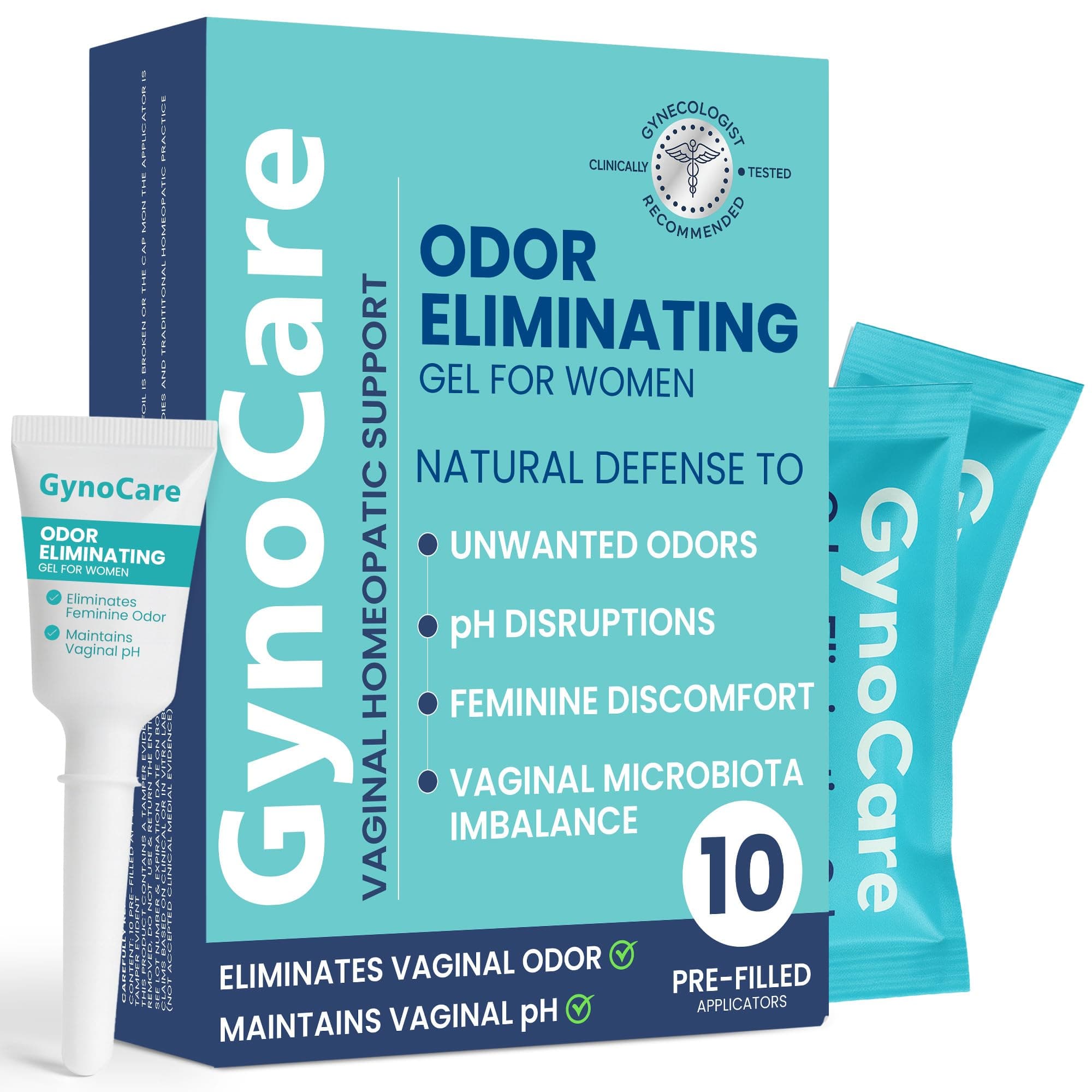 pH Balance for Women Vaginal Odor Eliminating Gel | Feminine Care | Vaginal Health | Support for Feminine Odor & Vaginal Microbiota Imbalance | 10 Pre-Filled Applicators Vaginal Gel
