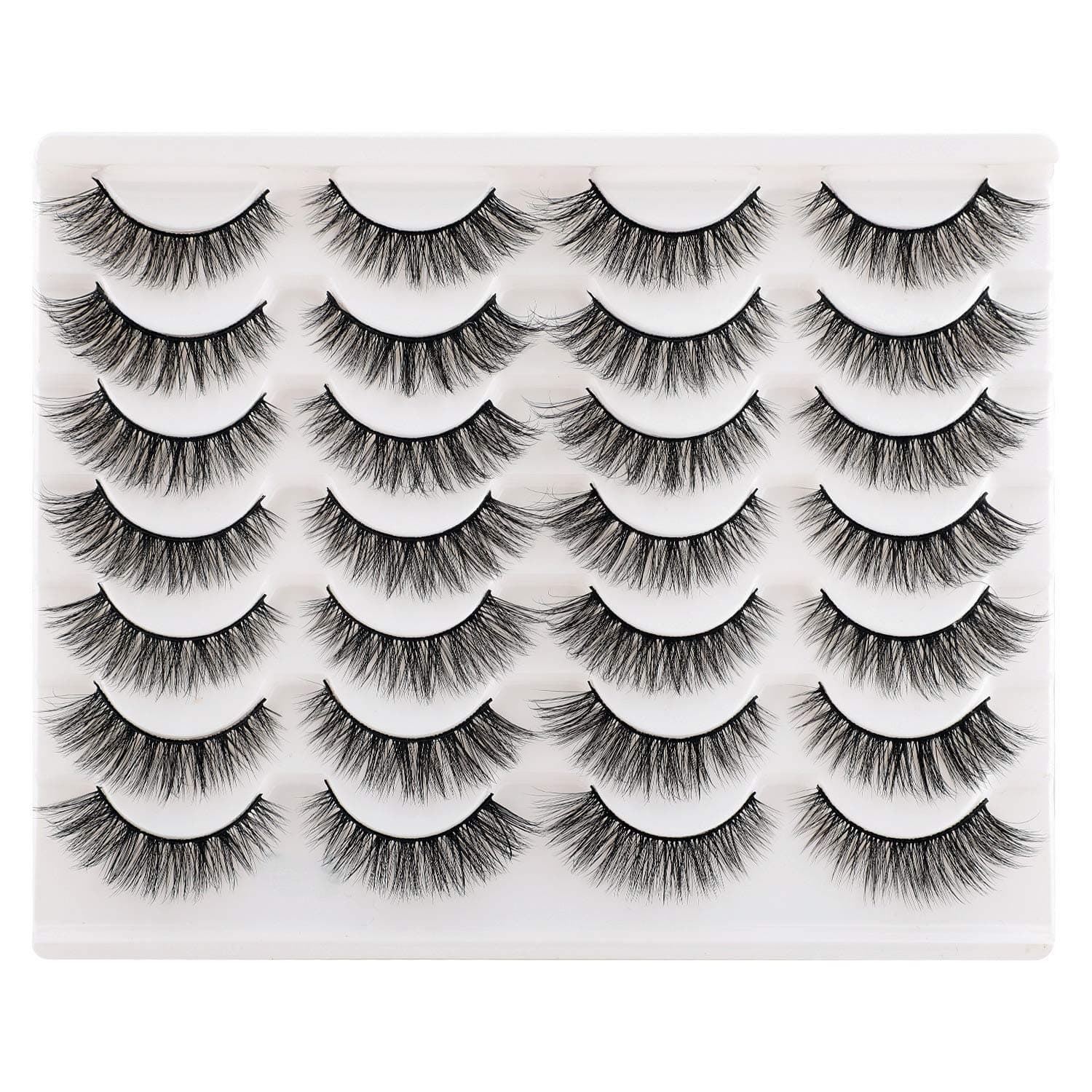 Newcally Lashes False Eyelashes Cat Eyes Wispy Natural Faux Mink Lashes 14 Pairs Pack Light Volume Short Fake Eye Lashes Multipack Cat Eye Classic Style - Image 2