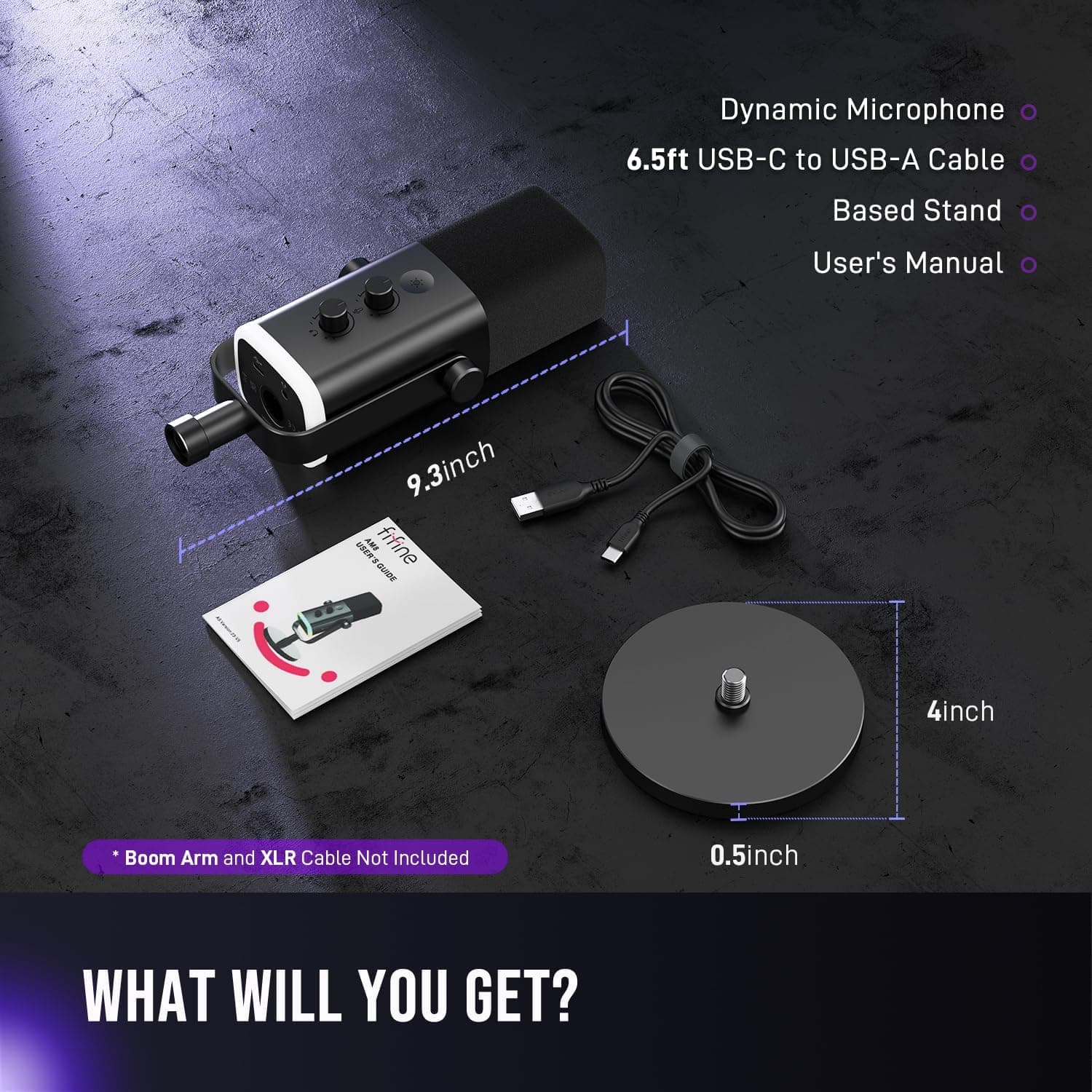 FIFINE USB/XLR Dynamic Microphone for Podcast Recording, PC Computer Gaming Streaming Mic with RGB Light, Mute Button, Headphones Jack, Desktop Stand, Vocal Mic for Singing YouTube-AmpliGame AM8 Black - Image 10