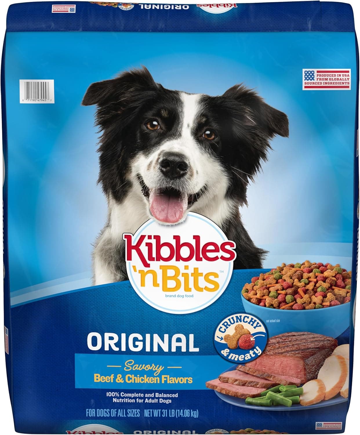 Kibbles 'n Bits Original 美味牛肉和鸡肉口味干狗粮，31磅袋装 美味牛肉和鸡肉 31磅（1包） - Image 2