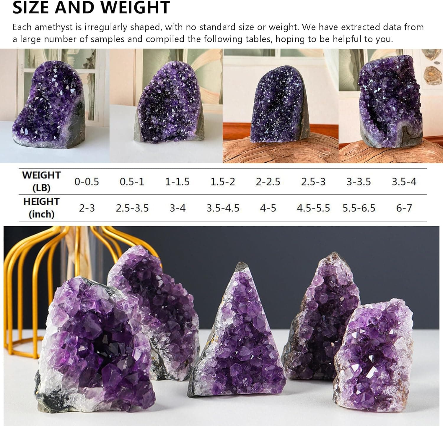 Amethyst Crystal Geodes Purple Crystals Rock Cluster Quartz Raw Healing Crystals 0.5-1LB 0.5 Pound to 1 Pound - Image 5