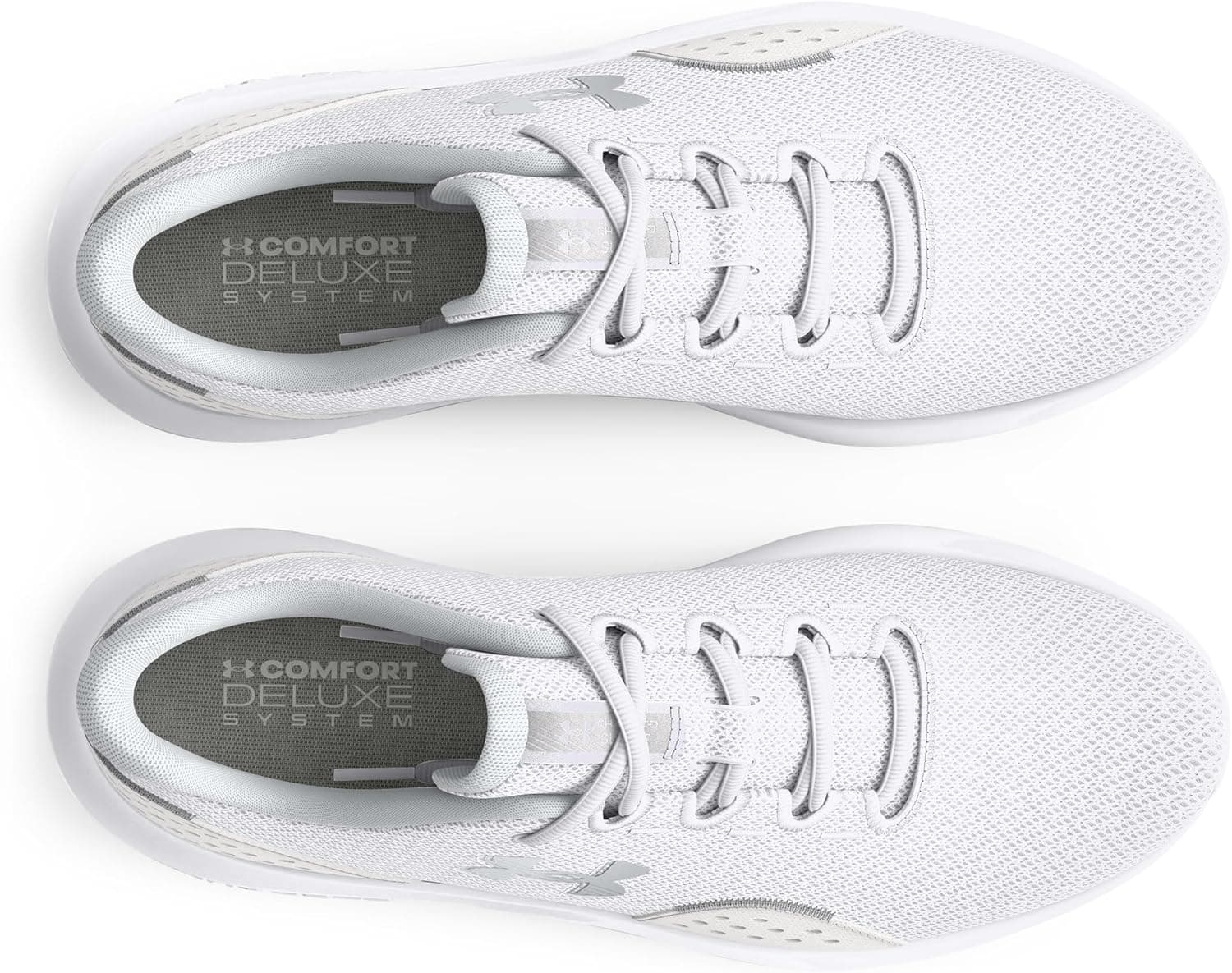 Under Armour Women's Charged Surge 4 Running Shoe 8.5 (100) White/Distant Gray/Metallic Silver - Image 4