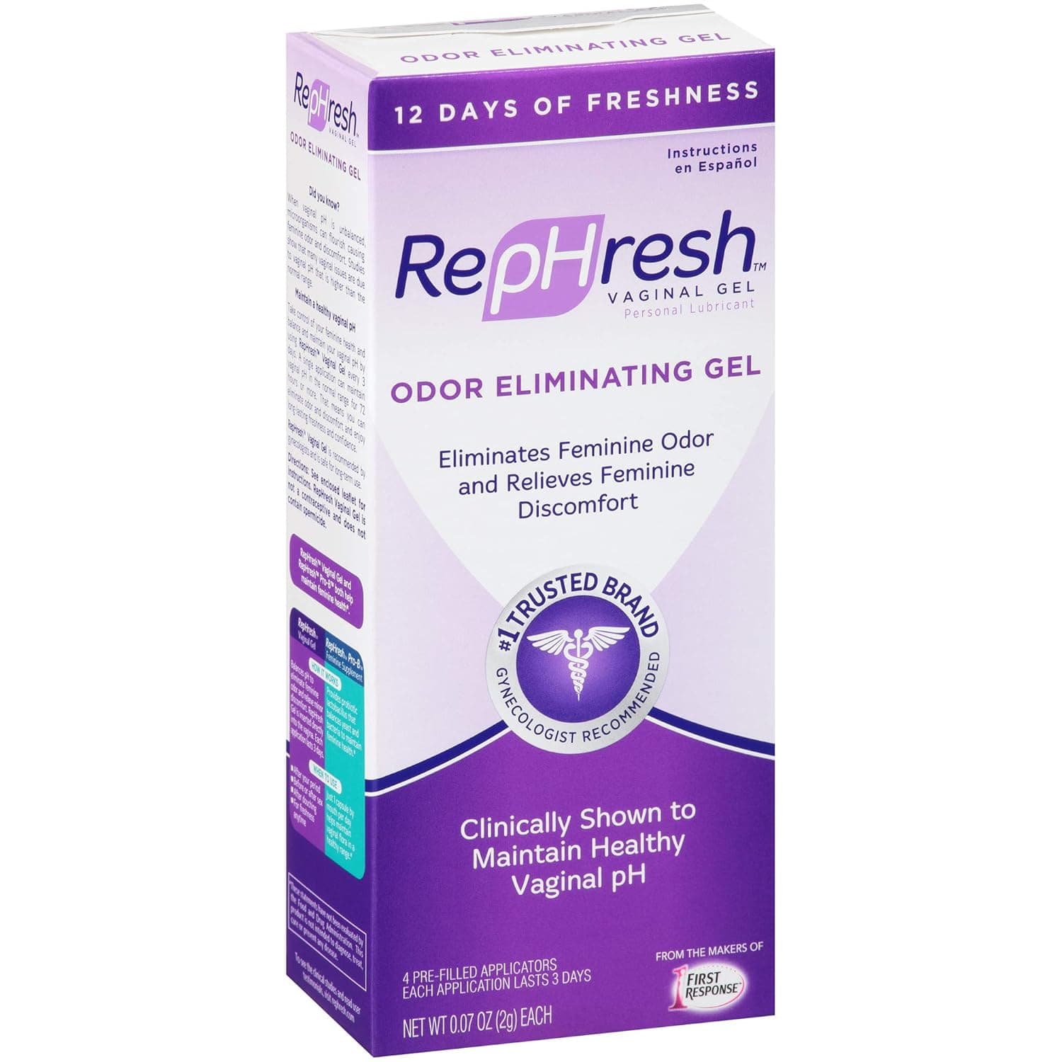 RepHresh Odor Eliminating Vaginal Gel, Feminine Care pH Balance for Women, 4 Count (0.7oz) 0.07 Ounce (Pack of 1) - Image 4