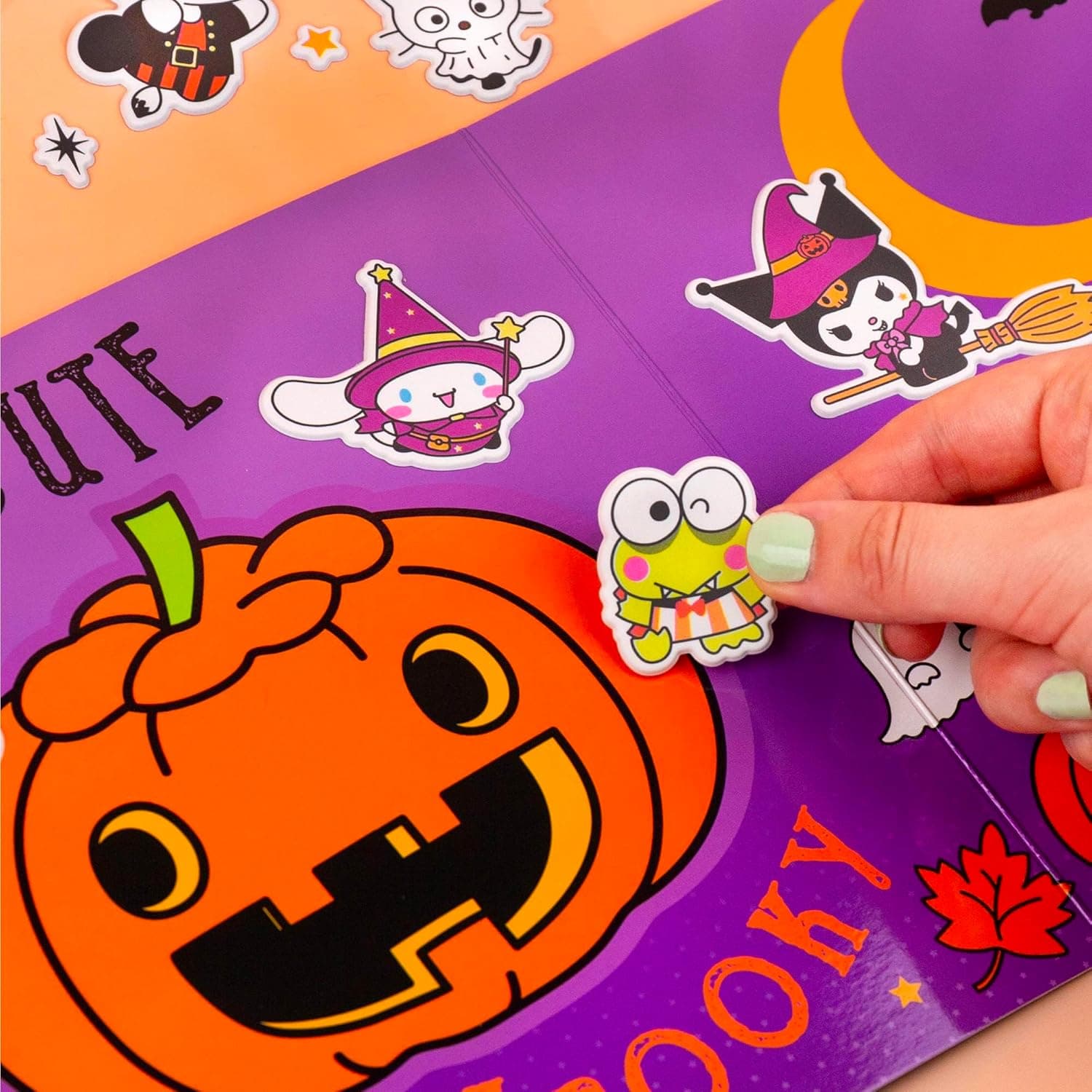 Hello Kitty and Friends Halloween Puffy Playset, Includes 30+ Stickers, 2 Play Scenes, Reusable for Kids Hello Kitty Halloween - Image 7