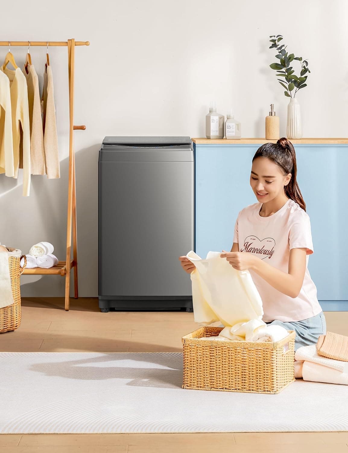 COMFEE’ 1.6 Cu.ft Machine à Laver Portable, Capacité de 11lbs, Laveuse Compacte Automatique avec Roues, 6 Programmes de Lavage - Image 10