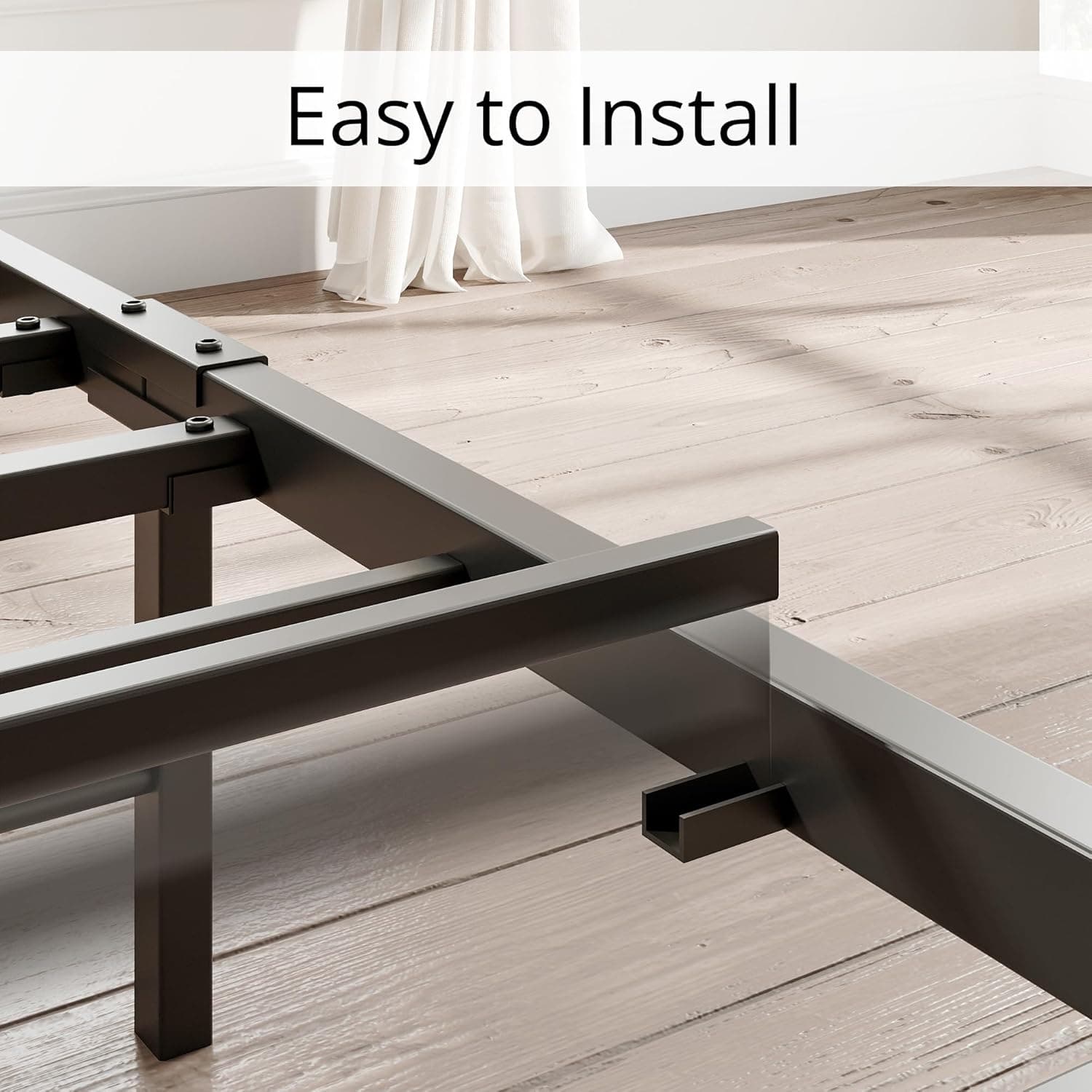 LIKIMIO King Size Bed Frame, Storage Headboard with Charging Station, Solid and Stable, Noise Free, No Box Spring Needed, Easy Assembly King Vintage Brown and Grey - Image 6