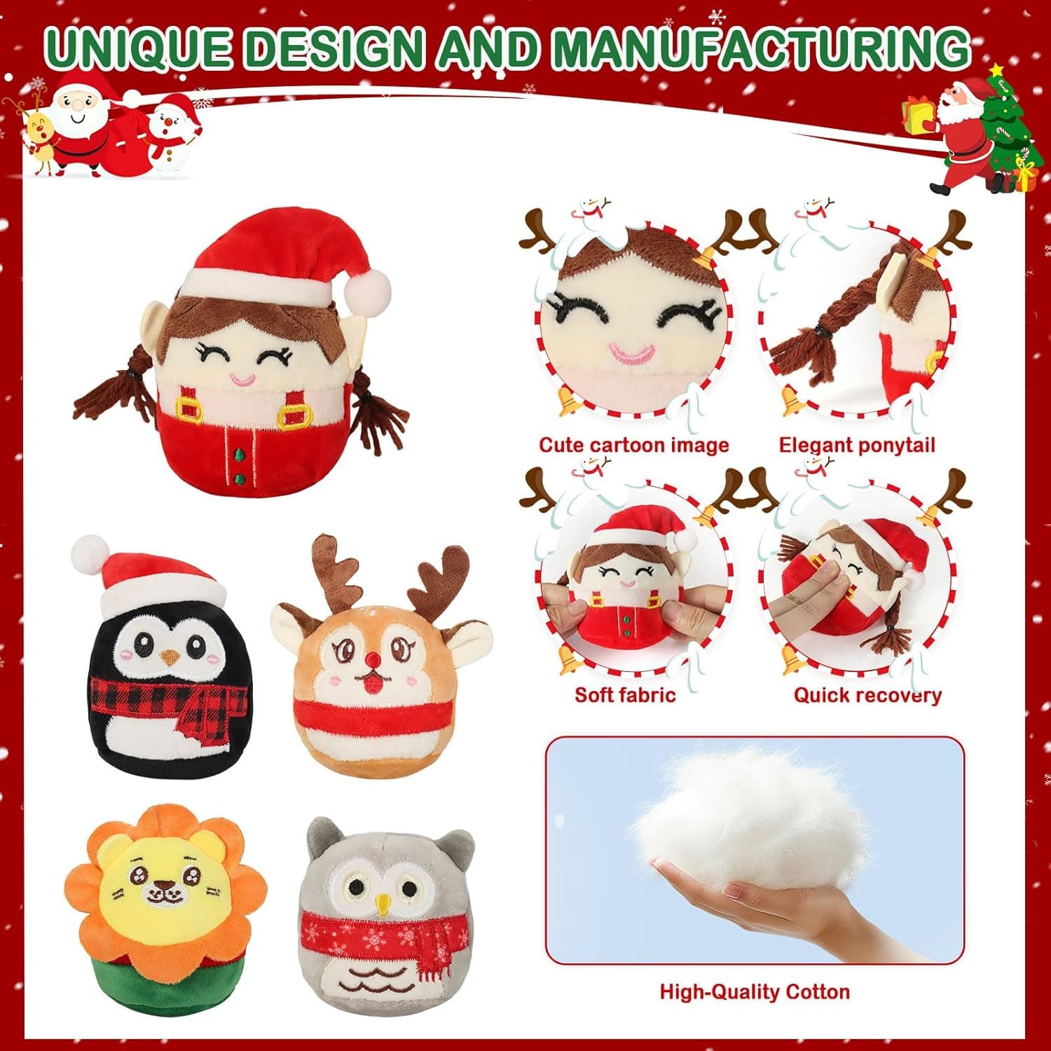 Advent Calendar 2025 with Cute Plush Toys - 24 Days Surprise Plush Advent Calendar Contains 24 Collectible 3.15in Kawaii Squishy Plushies, Soft Mini Stuffed Animal Christmas Gift for Kids Teen Boys Girls Adult - Image 3