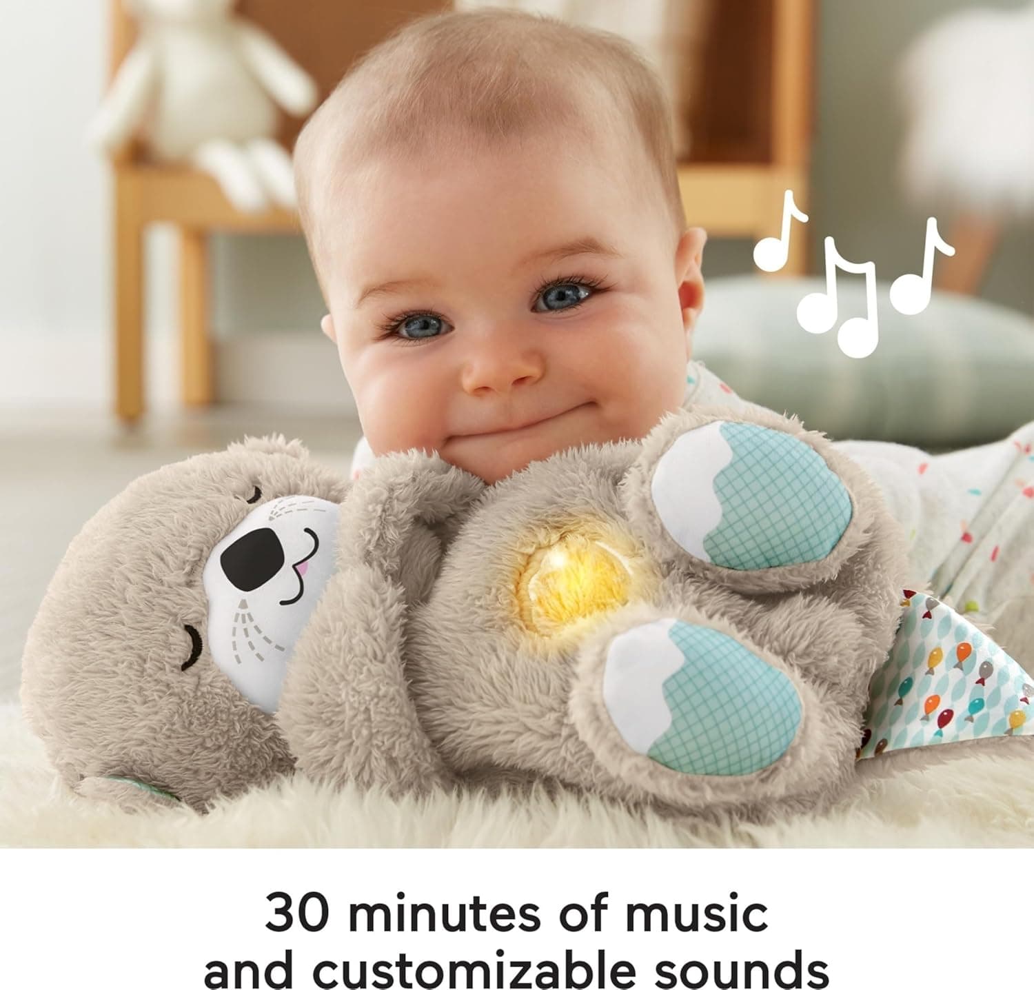 Fisher-Price Baby Toy Soothe 'n Snuggle Otter Portable Plush Sound Machine with Music Lights & Breathing Motion for Newborns 0+ Months 1 Count (Pack of 1) - Image 5
