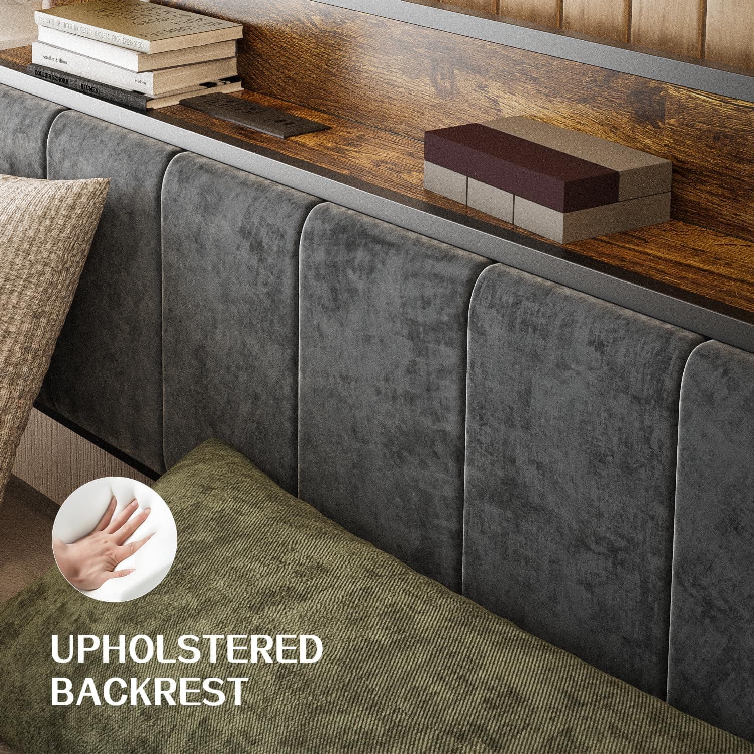 King Size Bed Frame with Smart LED Lights, Storage Headboard with USB Charging Station, Metal Platform Bed Noise Free, Easy Assembly, No Box Spring Needed King (U.S. Standard) - Image 8