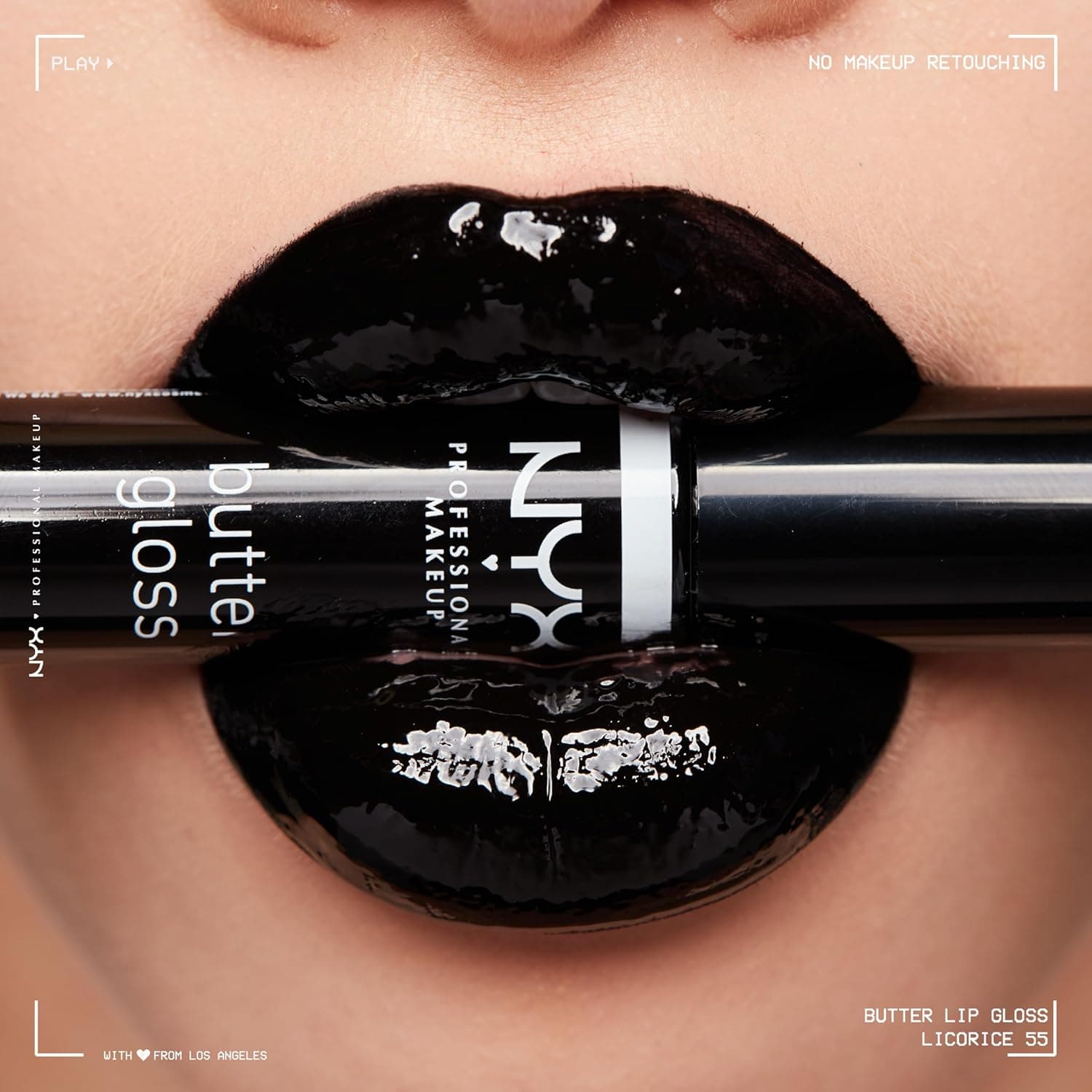 NYX PROFESSIONAL MAKEUP Butter Gloss, Non-Sticky Lip Gloss - Licorice (Black) 55 Licorice 0.27 Fl Oz (Pack of 1) - Image 5
