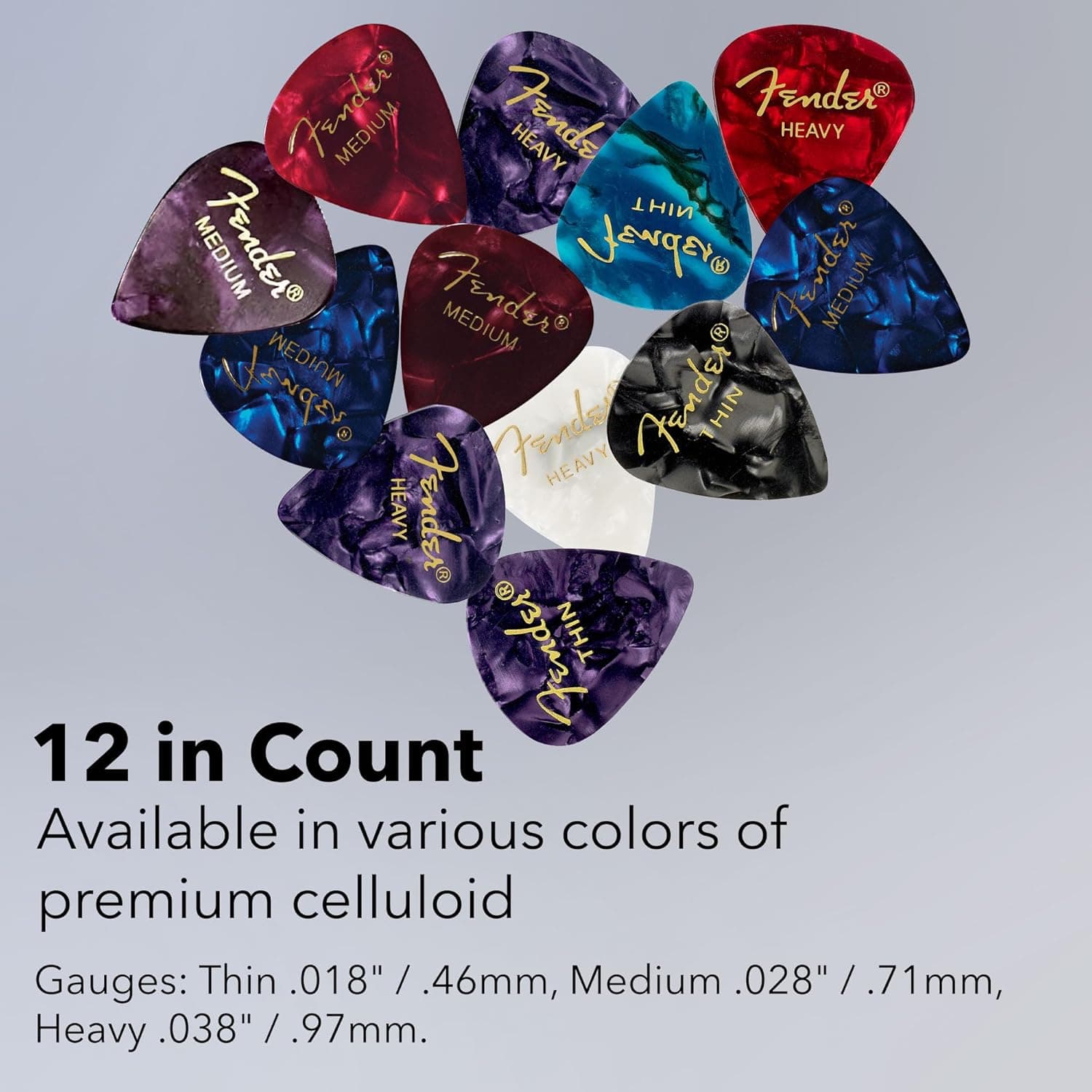 Fender Premium Picks Sampler - 12 Pack Includes Thin, Medium & Heavy Gauges (Austin Bazaar Exclusive) - Image 8
