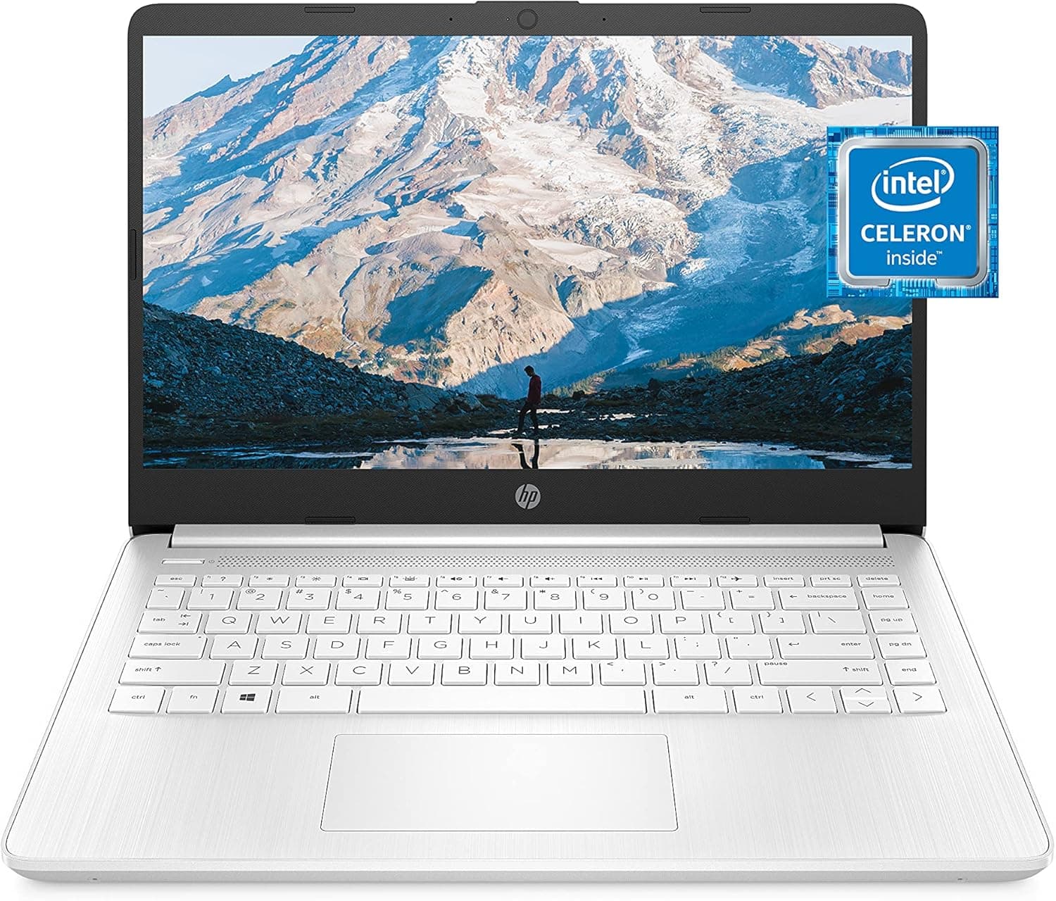 HP 14 Laptop, Intel Celeron N4020, 4 GB RAM, 64 GB Storage, 14-inch Micro-edge HD Display, Windows 11 Home, Thin & Portable, 4K Graphics, One Year of Microsoft 365 (14-dq0040nr, Snowflake White) Laptop Snowflake White - Image 2