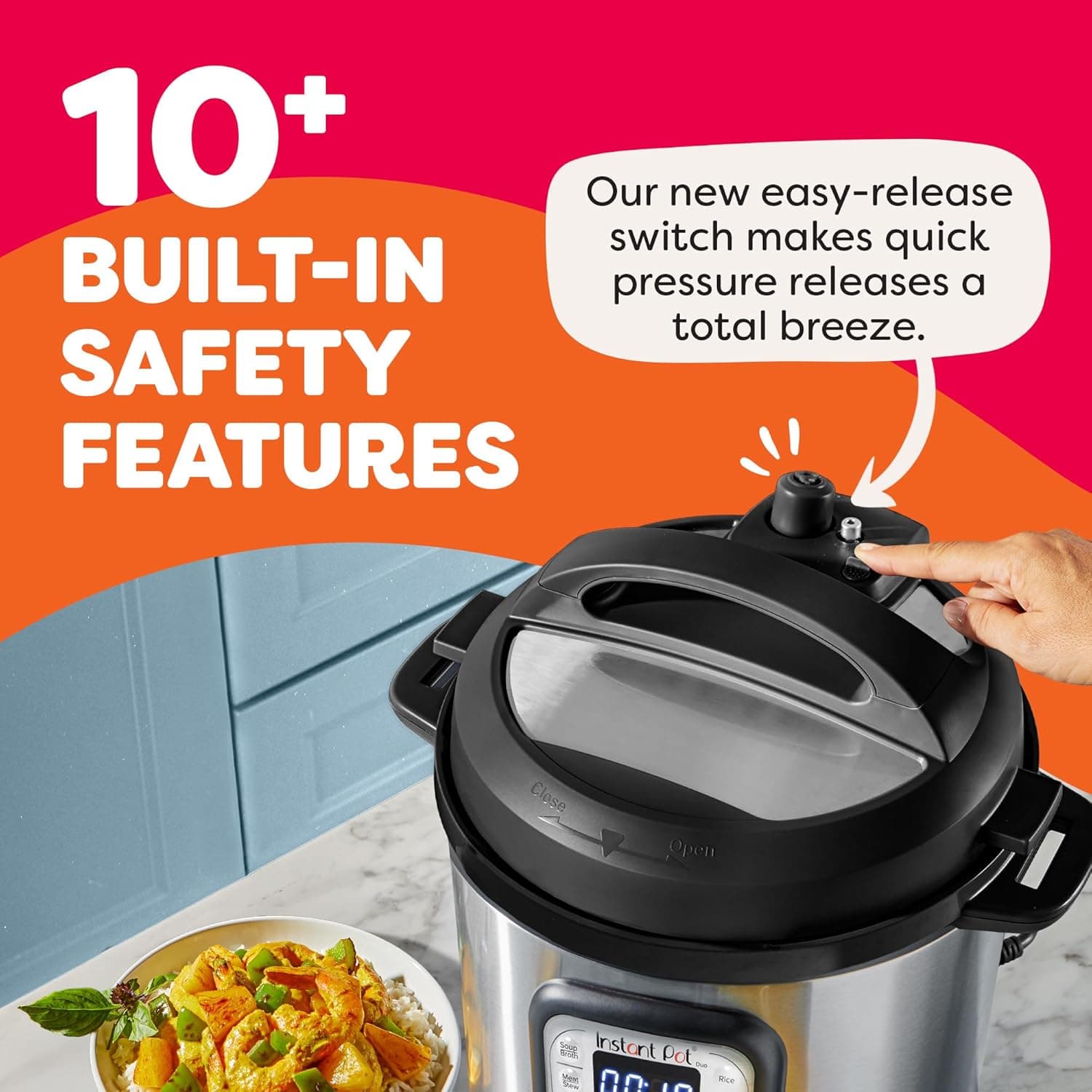 Instant Pot Duo 7-in-1 Electric Pressure Cooker, Slow Cooker, Rice, Steamer, Sauté, Yogurt Maker, Warmer & Sterilizer, Includes App With Over 800 Recipes, Stainless Steel, 6 Quart 6 Quarts - Image 6