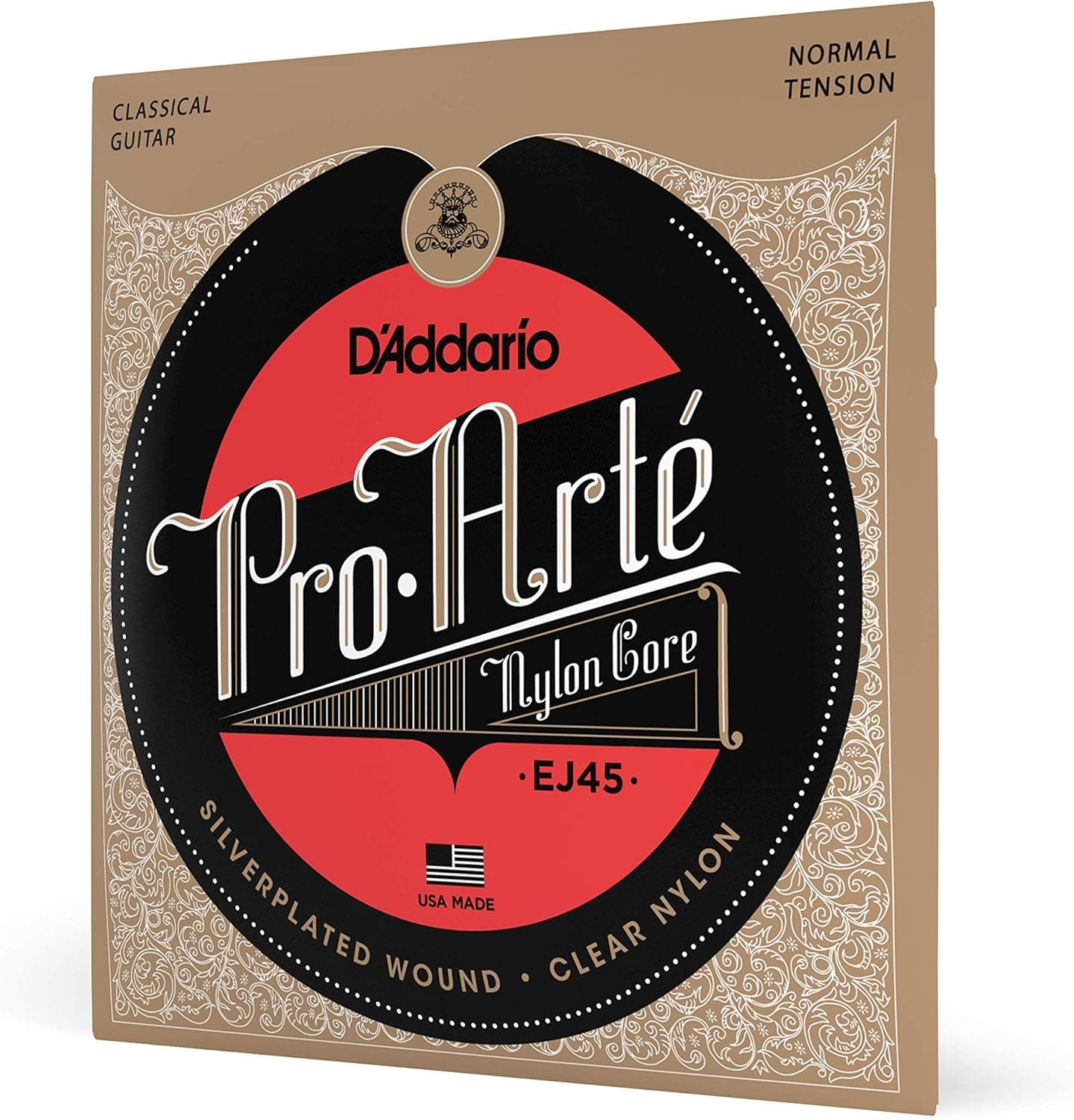 D'Addario Pro Arté Nylon Classical Guitar Strings, EJ45, Normal Tension, 6-String Set, Pack of 1 Normal Tension 1-Pack - Image 2