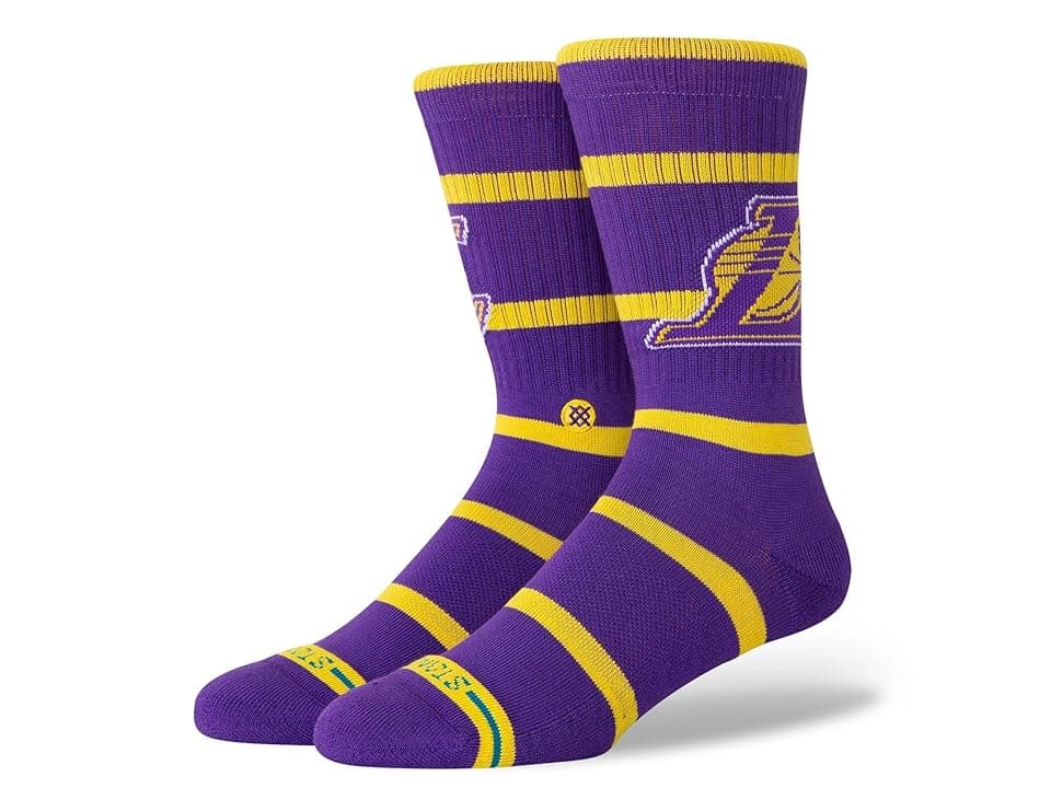 Stance Prep Los Angeles Lakers Crew Cut Socks Shoes Purple : LG (US Men's Shoe 9-13 - Women's Shoe 11-14), Cotton/Nylon/Polyester