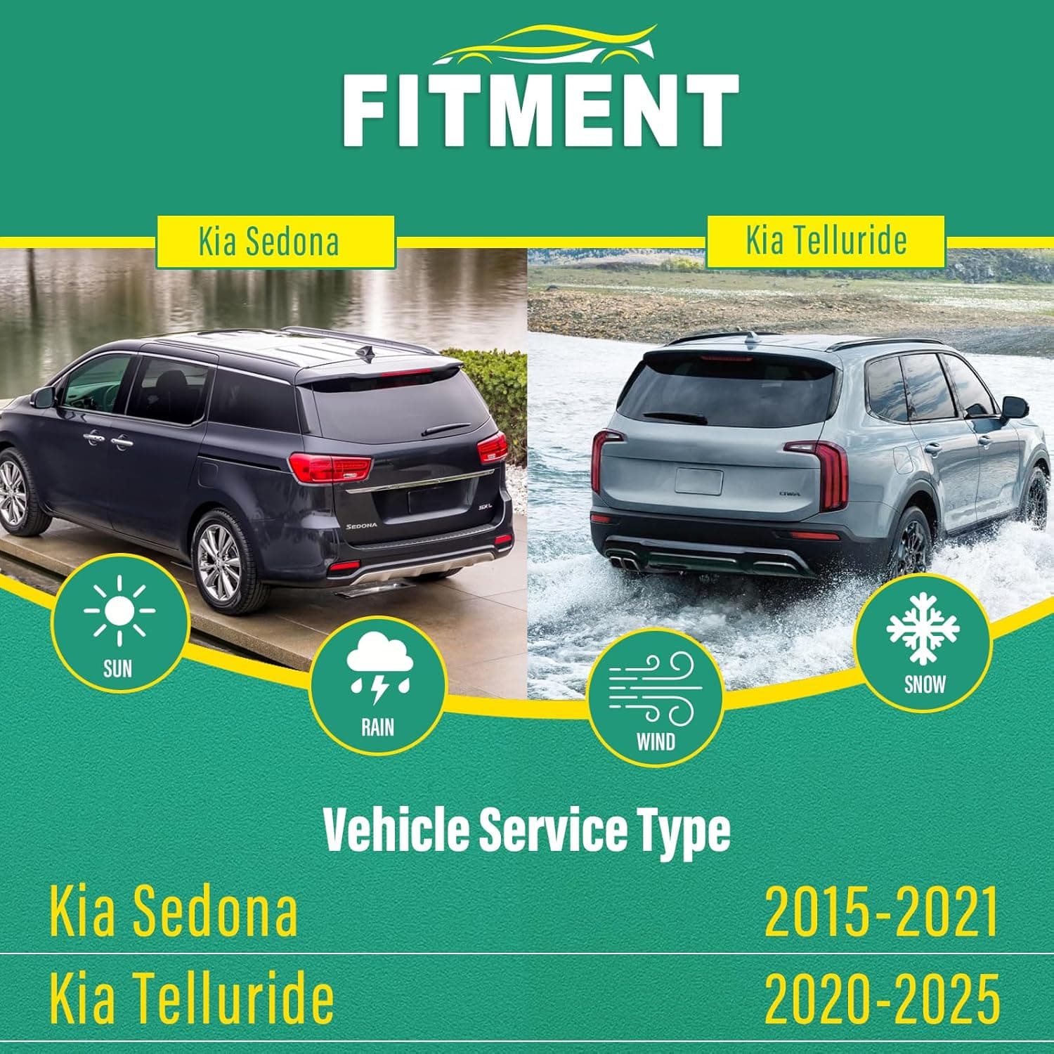 Juego de Limpiaparabrisas de Reemplazo de 26" 18" 13" para Kia Telluride 2020 2021 2022 2023 2024 2025 Sedona 2015-2021 Premium para Todas las Climas - Calidad OEM (Paquete de 3) 26"/18"/13" - Image 2