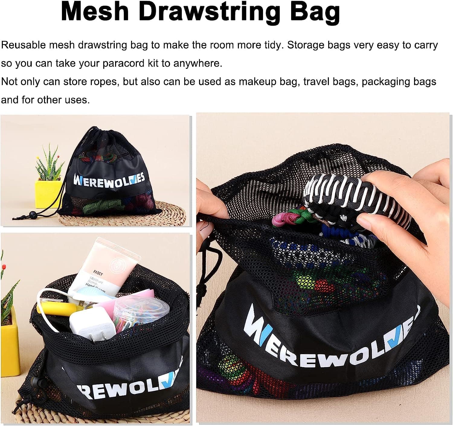 WEREWOLVES 80 Colors Paracord Cord, 550 Paracord Bracelet Crafting Combo Kits with Instruction - Multifunction Paracord Ropes, 10 Feet Each Parachute Cord for DIY Manual Braiding Supplies 80 Colors-Forest - Image 7