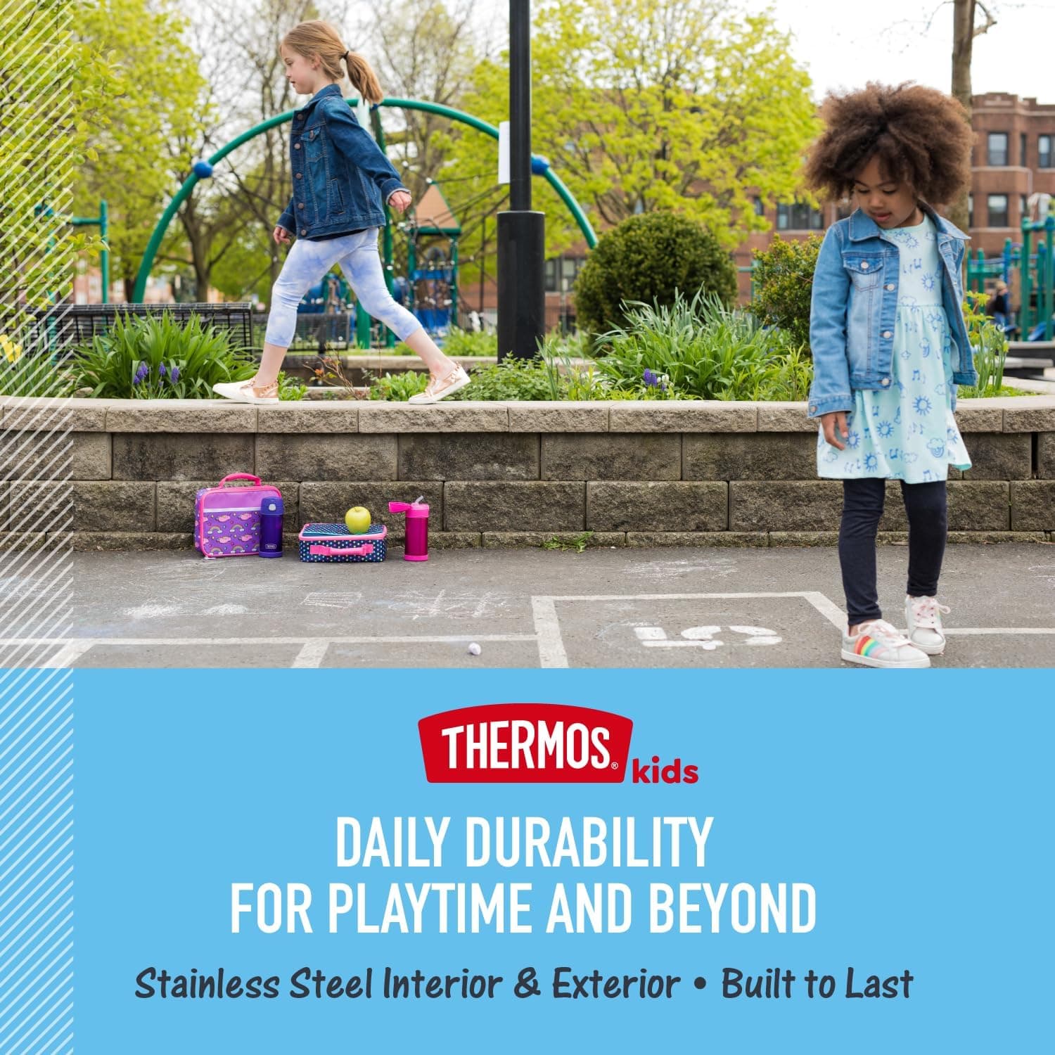 THERMOS FUNTAINER 12 Ounce Stainless Steel Vacuum Insulated Kids Straw Bottle, Blue - Image 4
