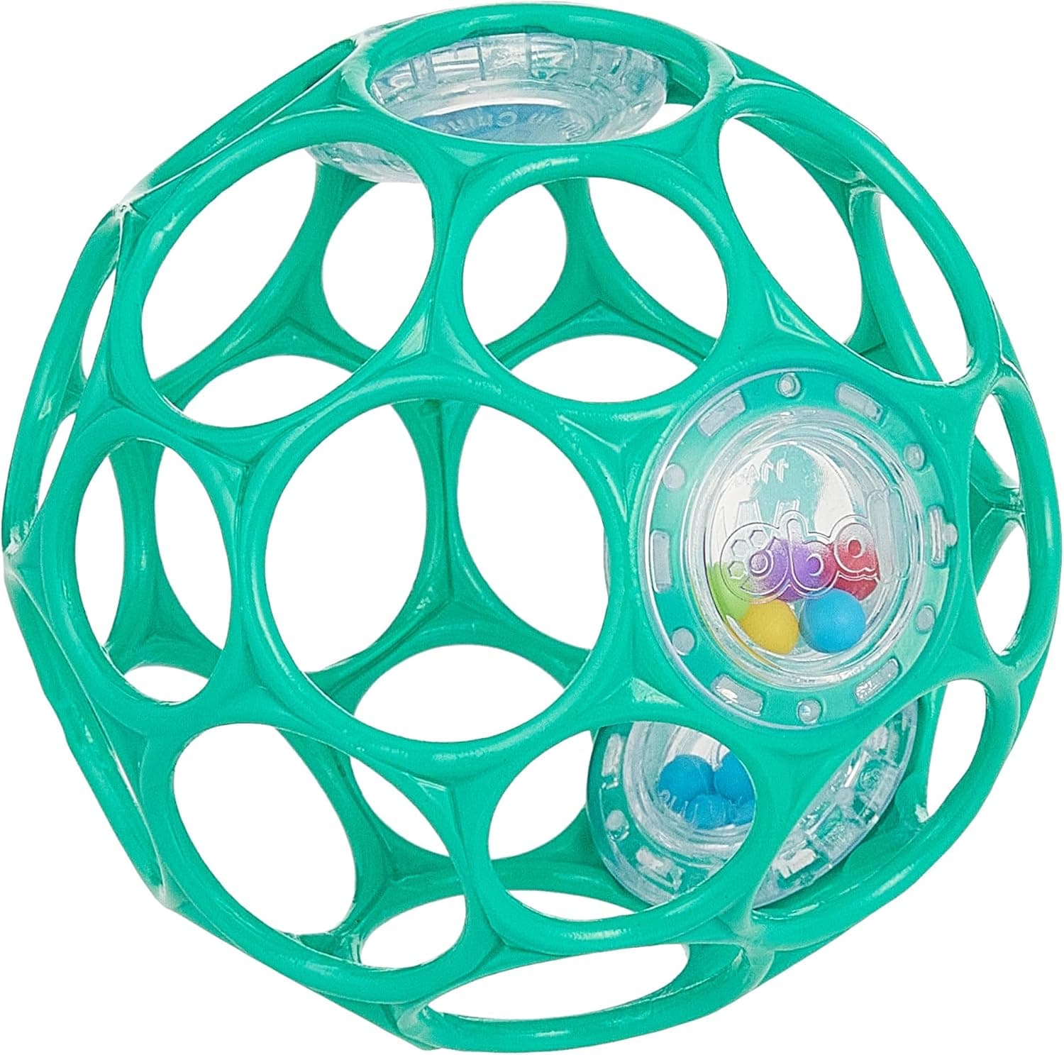 Bright Starts Oball Easy-Grasp Rattle BPA-Free Infant Toy in Teal, Age Newborn and up, 4 Inches - Image 4