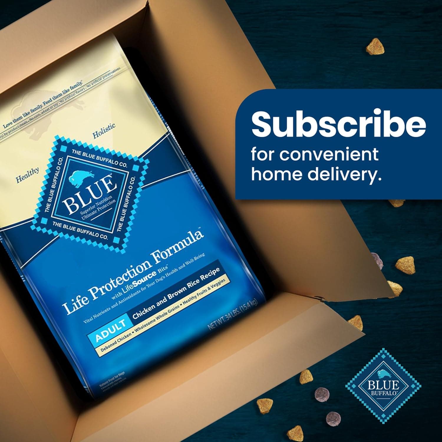 Blue Buffalo Life Protection Formula Adult Dry Dog Food, Helps Build and Maintain Strong Muscles, Made with Natural Ingredients, Chicken & Brown Rice Recipe, 5-lb. Bag Chicken & Brown Rice 5 Pound (Pack of 1) - Image 13