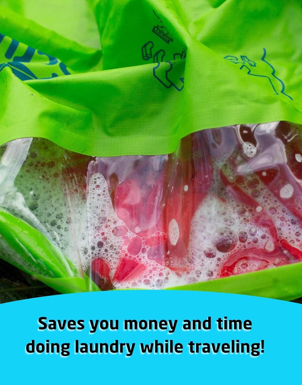 Scrubba Wash Bag Portable Washing Machine - Lightweight Manual Washing Machine for Travel, Camping, Laundry, Baby Clothes - Travel Essentials, Gift - use with Laundry Detergent/Sheets - 5.3 oz. - Image 6